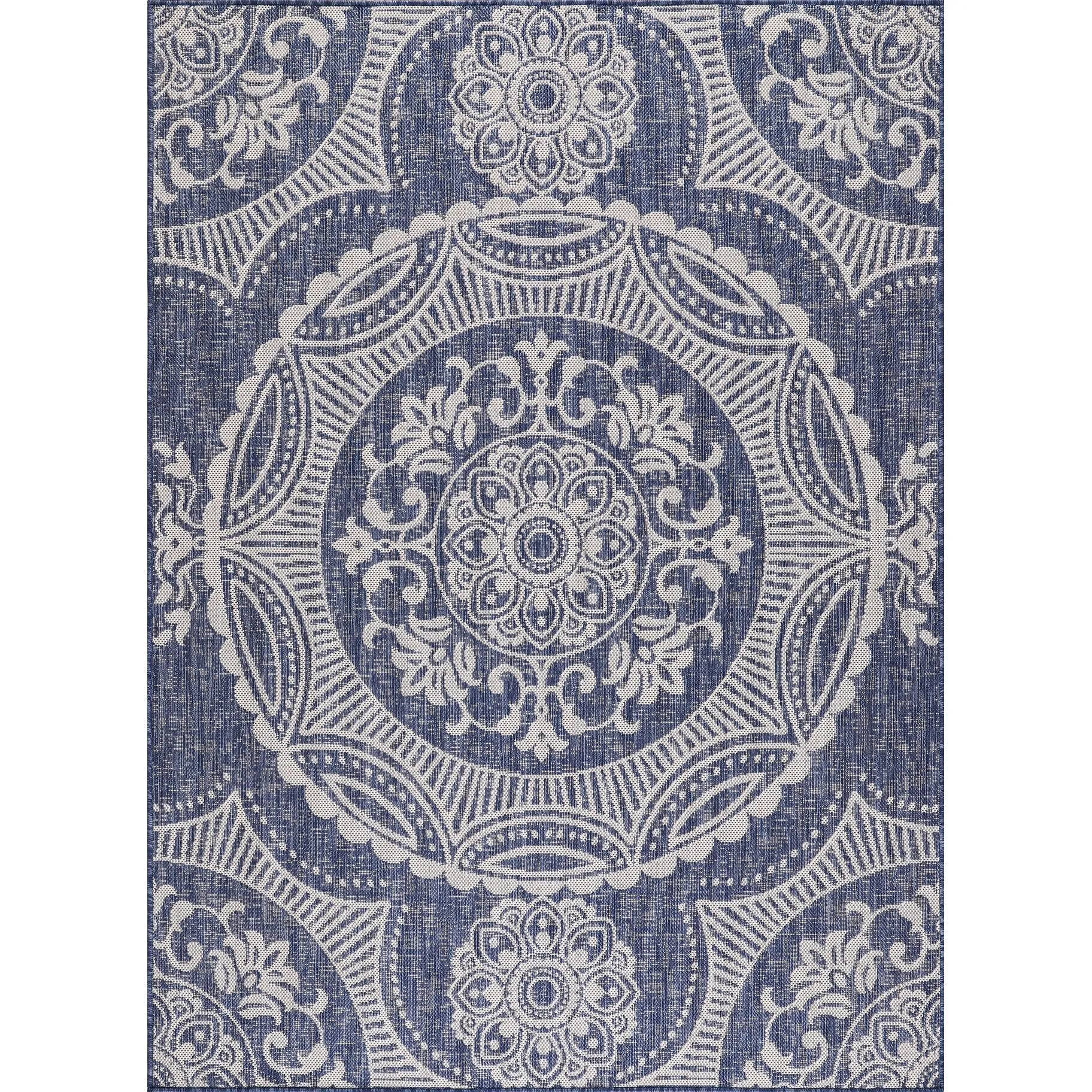 Beverly Rug Medallion Modern Indoor Outdoor Washable Area Rug