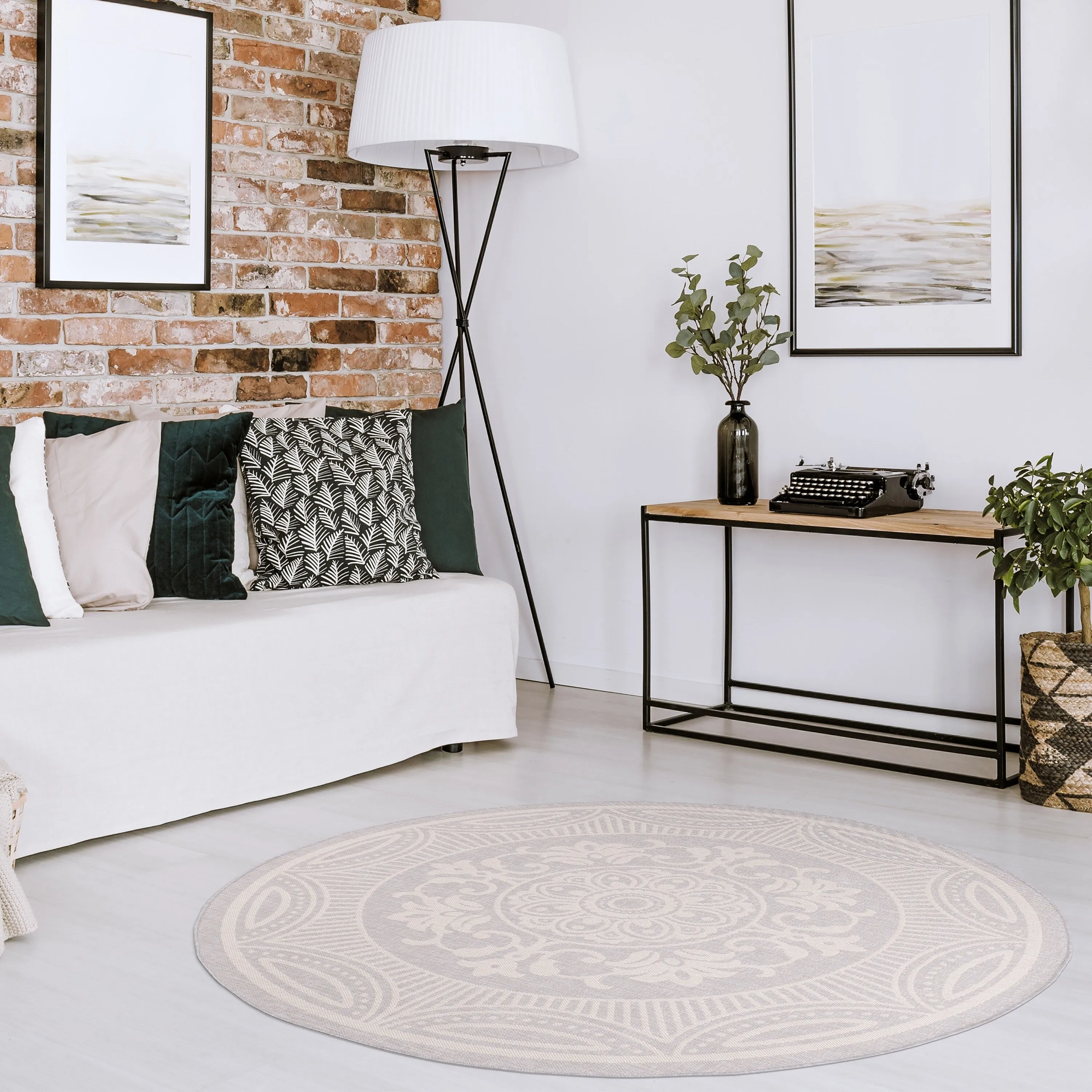 Beverly Rug Medallion Modern Indoor Outdoor Washable Area Rug