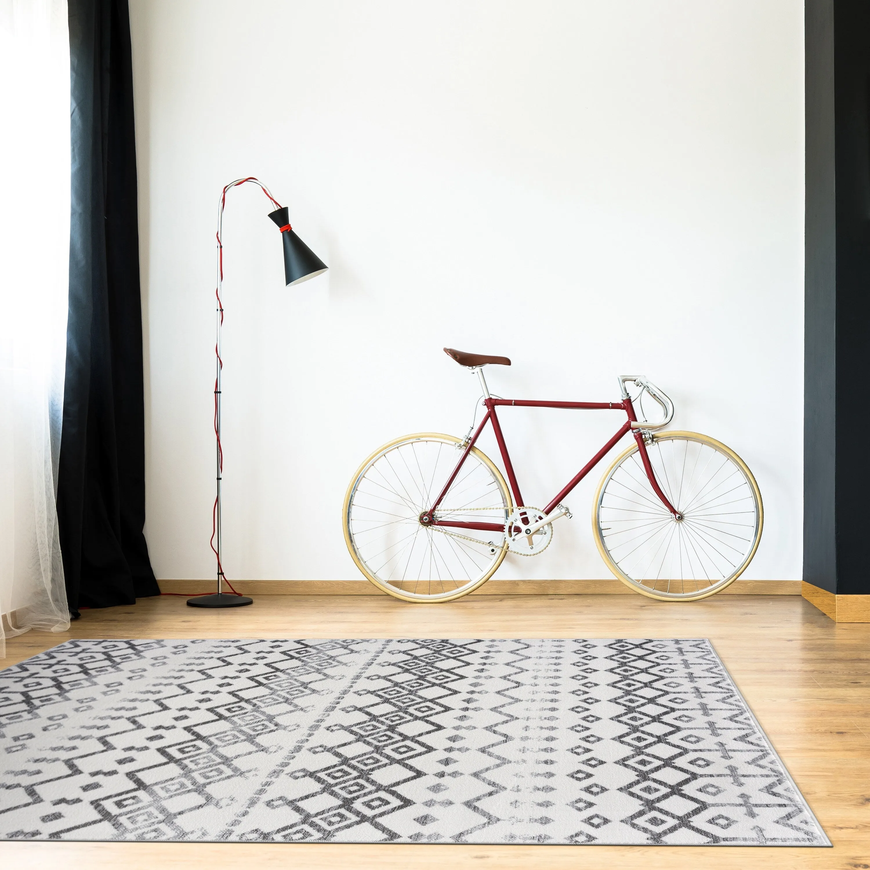 Beverly Rug Modern Bohemian Trellis Indoor Area Rug with Jute Backing for Living Room. Kitchen. Bedroom