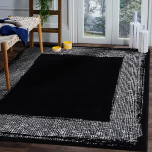 Beverly Rug Modern Border Indoor Area Rug with Jute Backing for Living Room. Kitchen. Bedroom