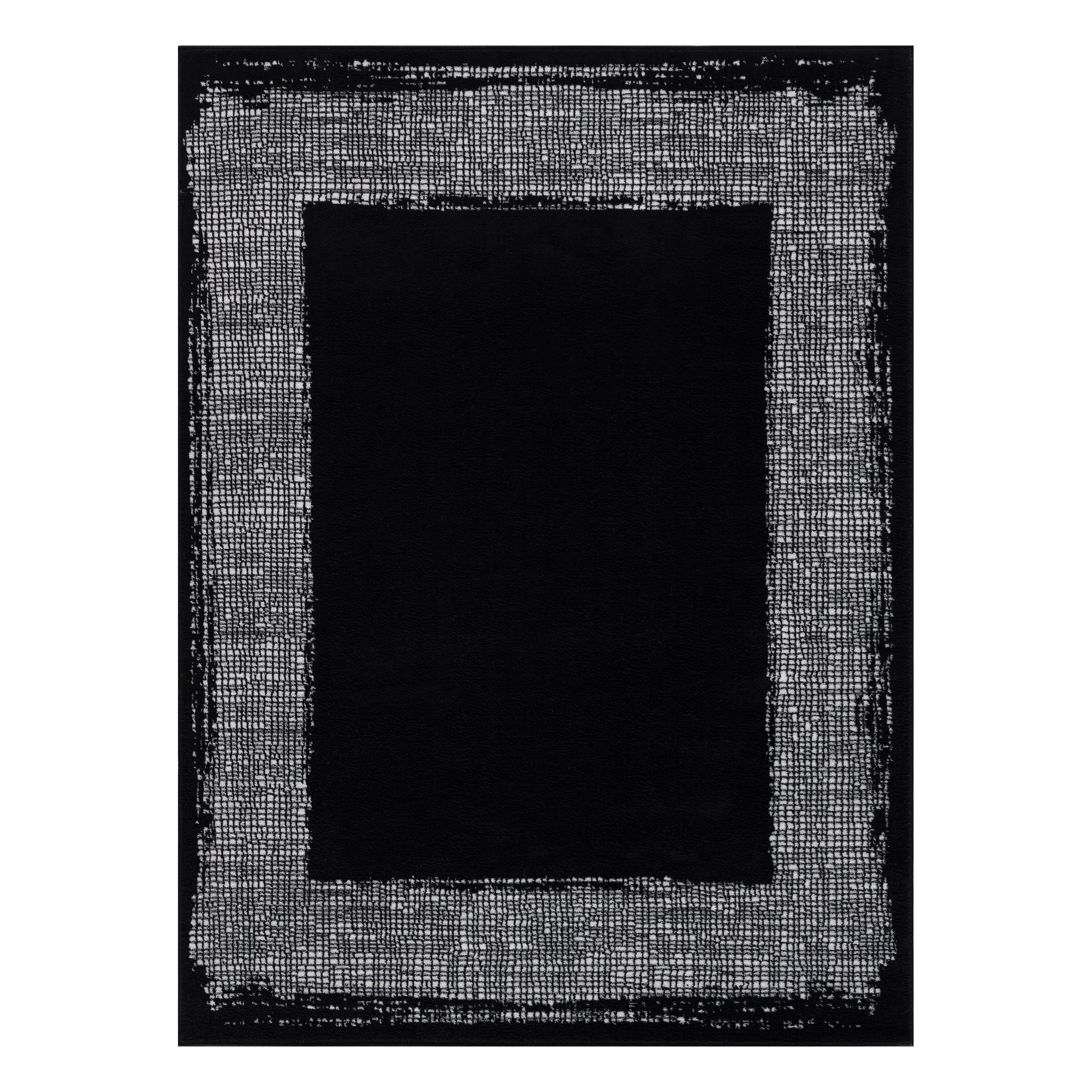 Beverly Rug Modern Border Indoor Area Rug with Jute Backing for Living Room. Kitchen. Bedroom