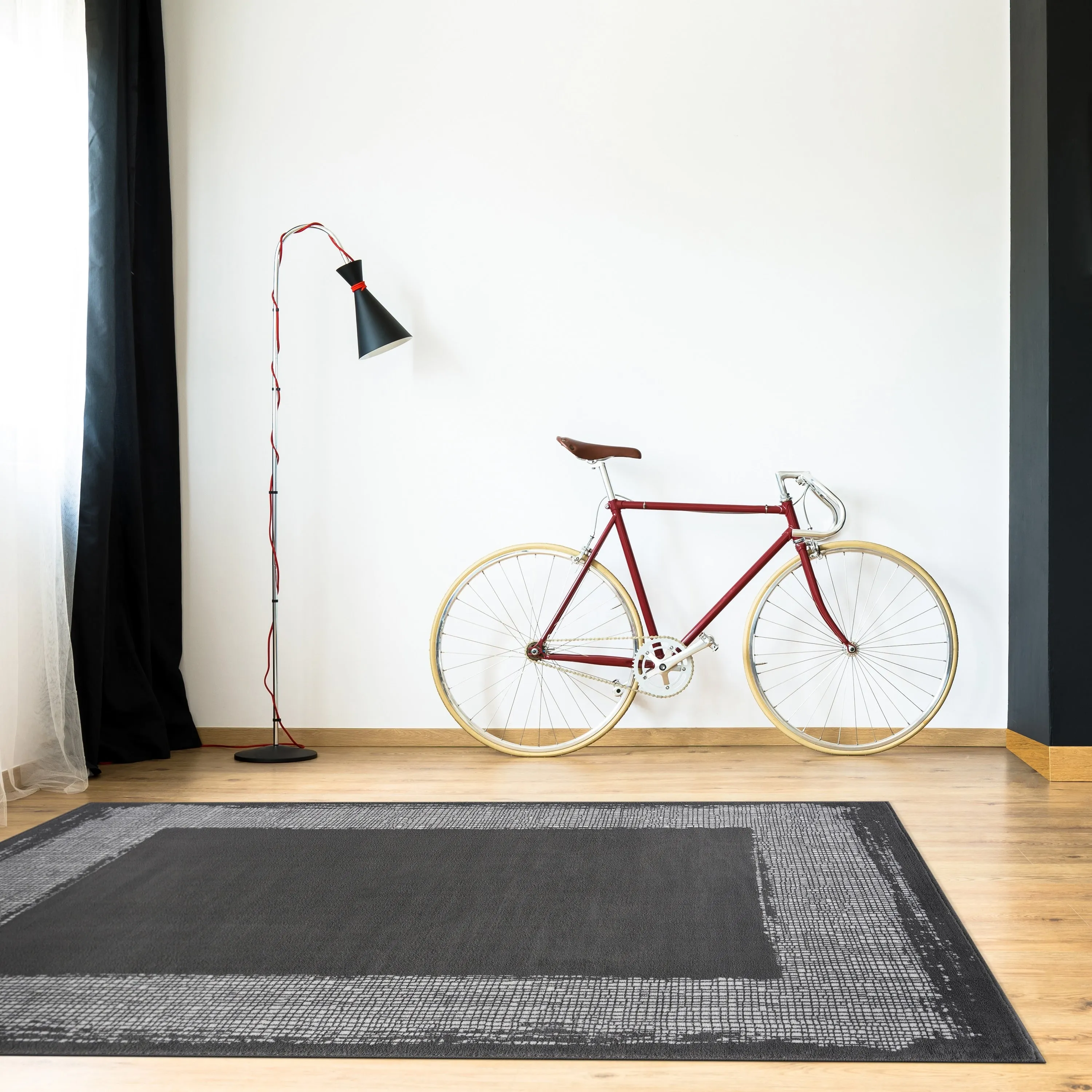 Beverly Rug Modern Border Indoor Area Rug with Jute Backing for Living Room. Kitchen. Bedroom