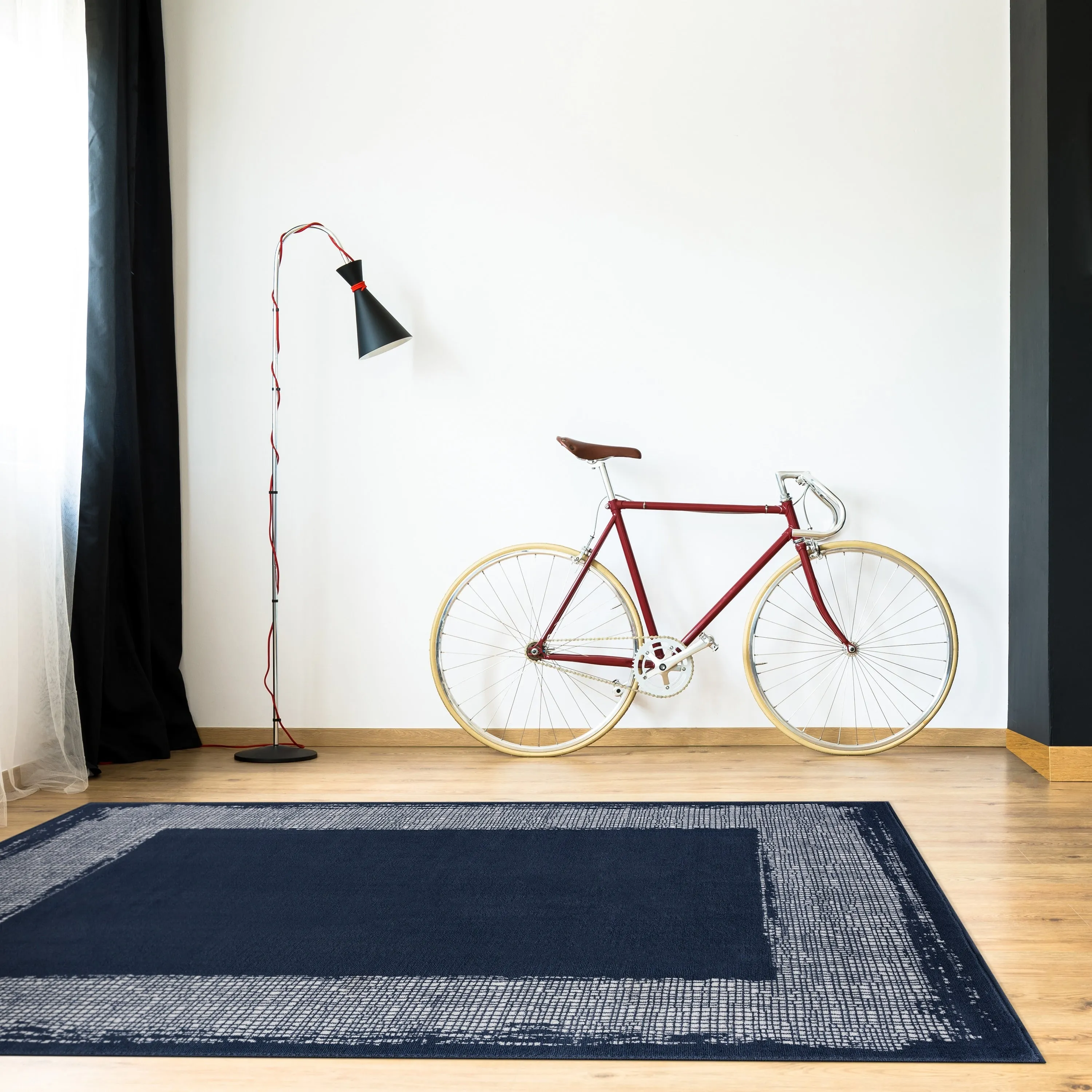 Beverly Rug Modern Border Indoor Area Rug with Jute Backing for Living Room. Kitchen. Bedroom
