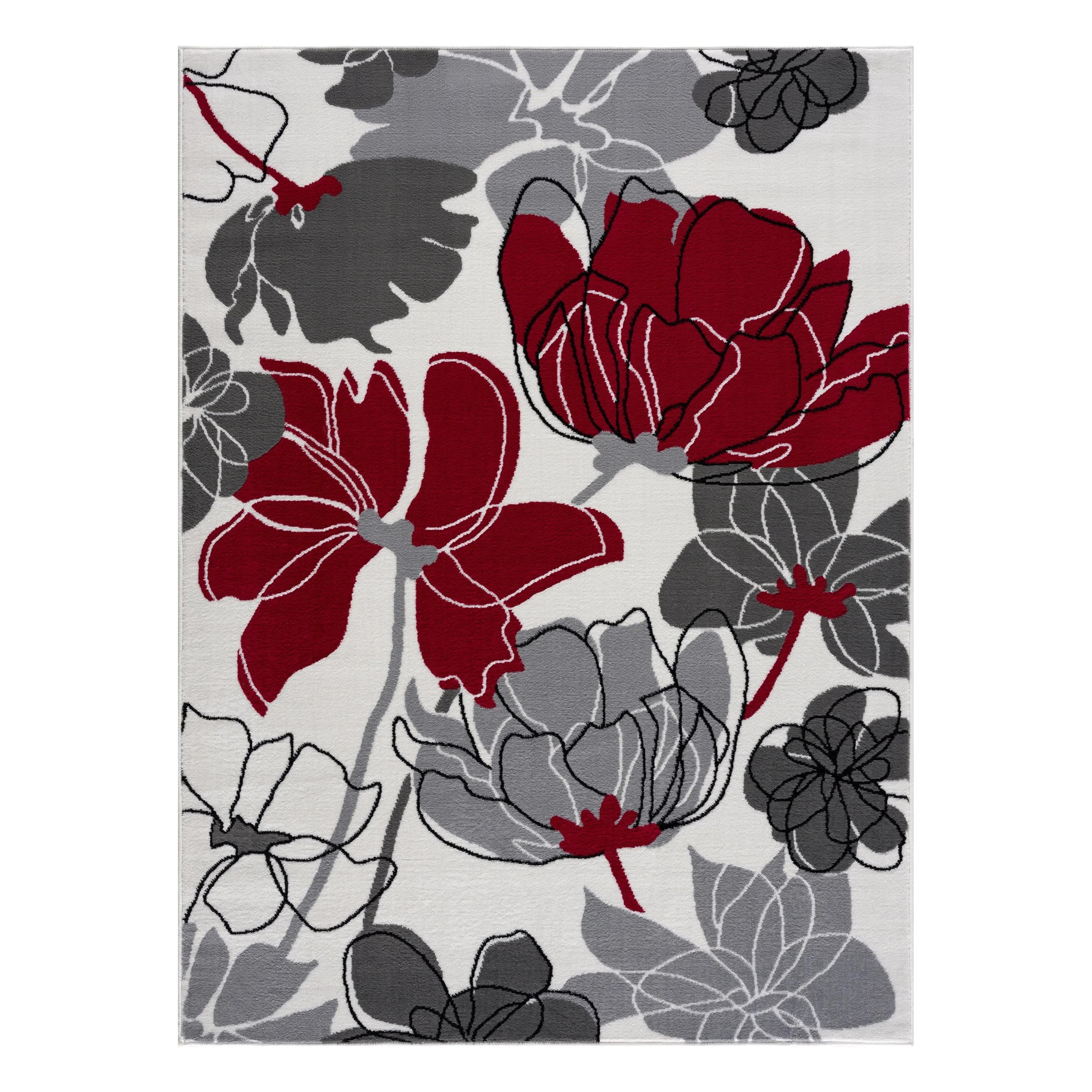 Beverly Rug Modern Multicolor Floral Indoor Area Rug with Jute Backing