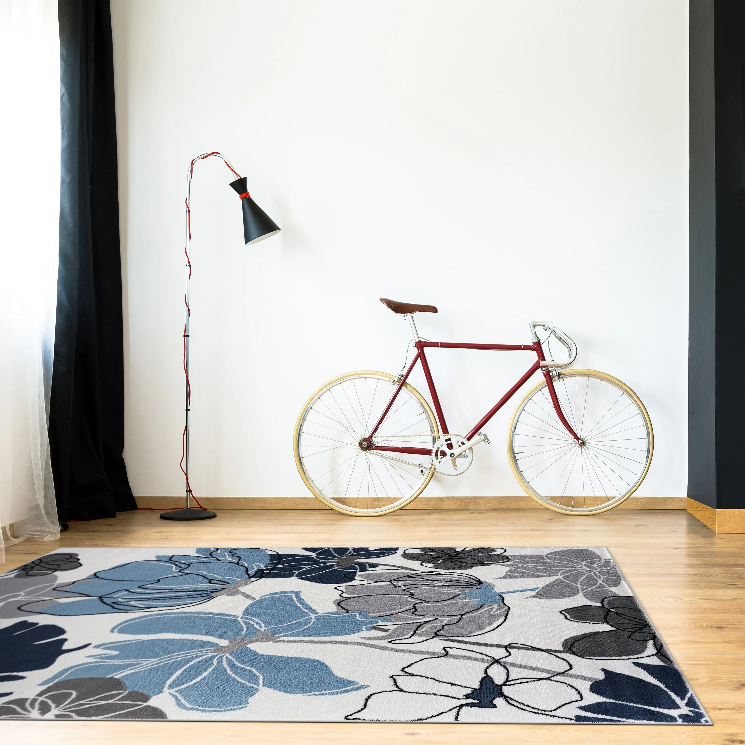 Beverly Rug Modern Multicolor Floral Indoor Area Rug with Jute Backing