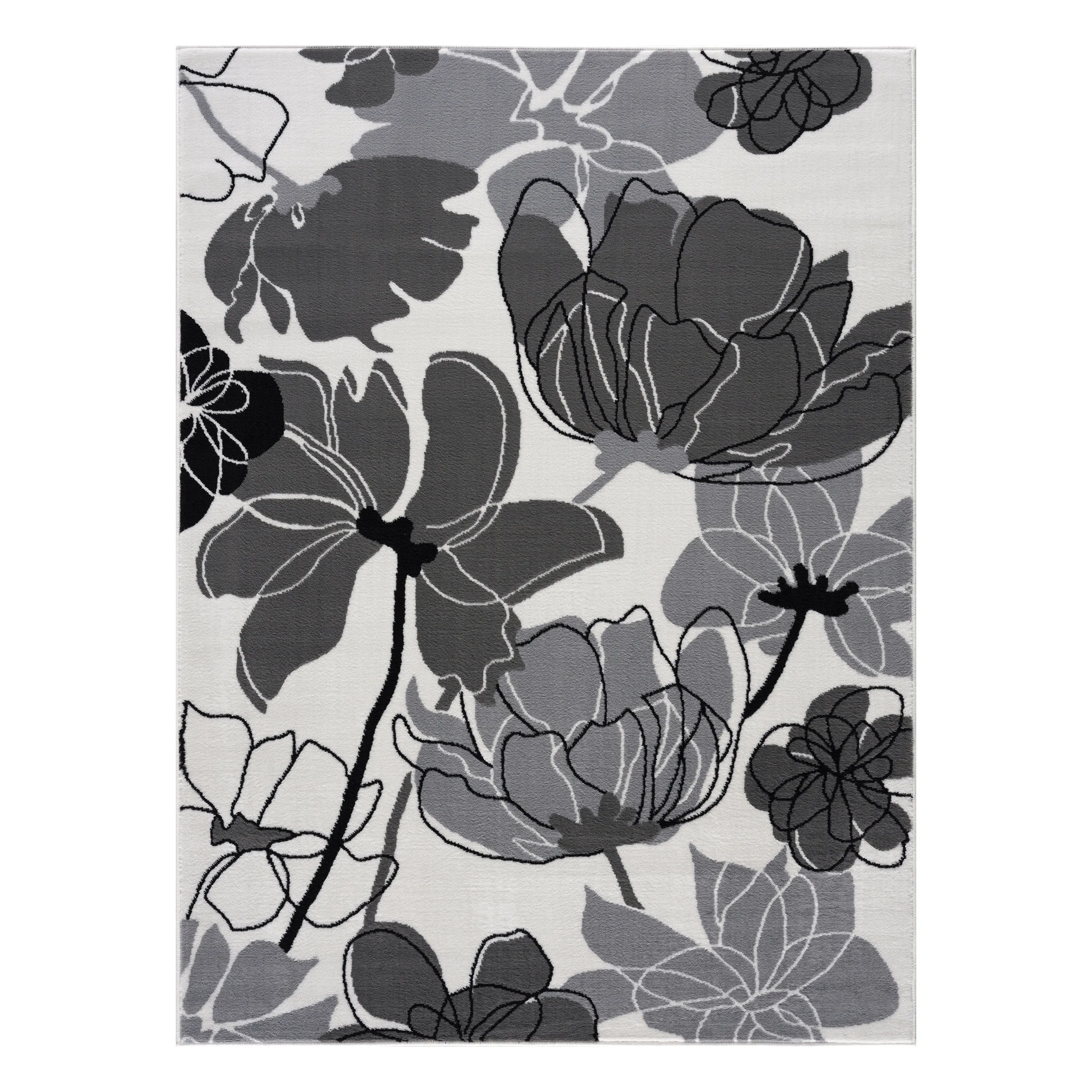 Beverly Rug Modern Multicolor Floral Indoor Area Rug with Jute Backing