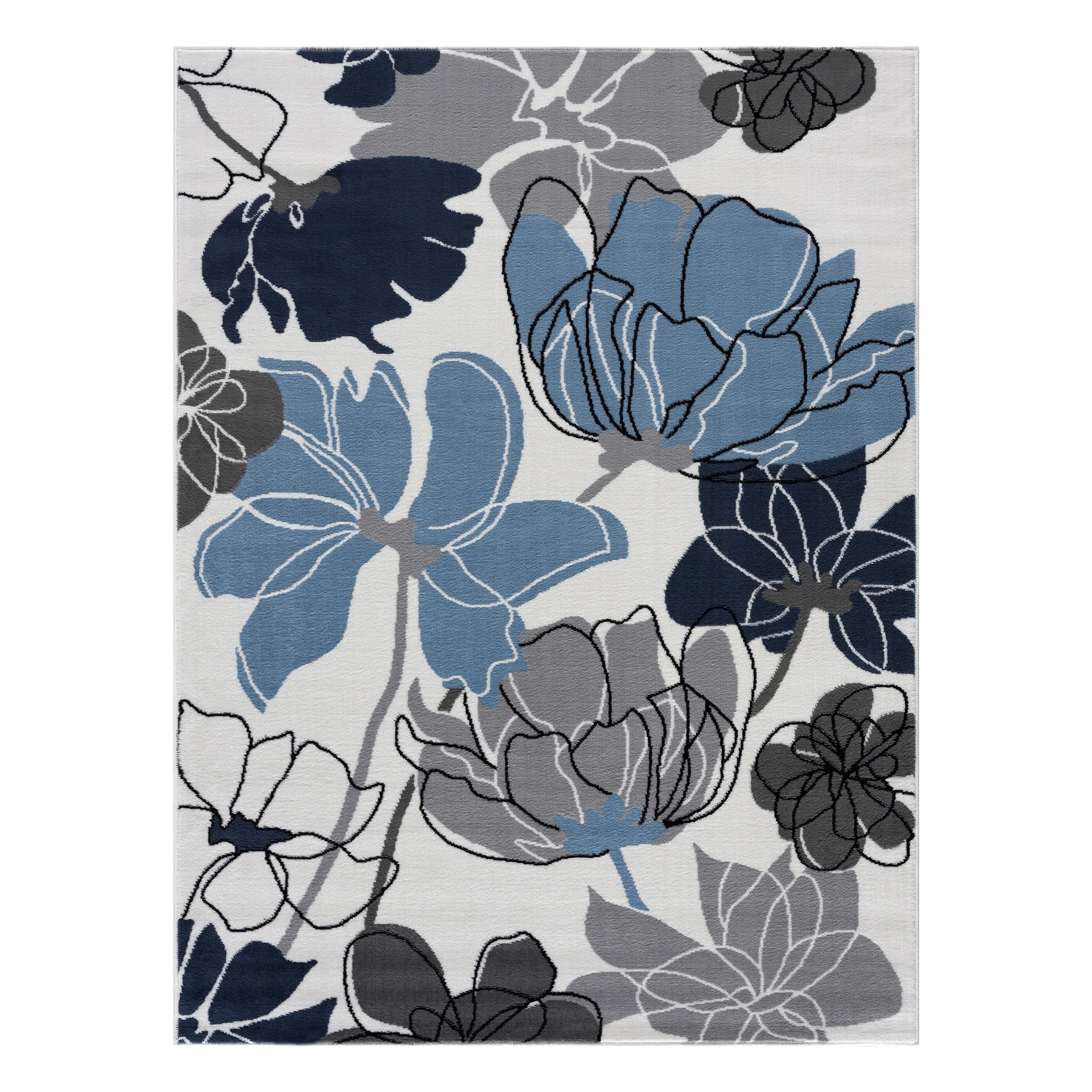 Beverly Rug Modern Multicolor Floral Indoor Area Rug with Jute Backing