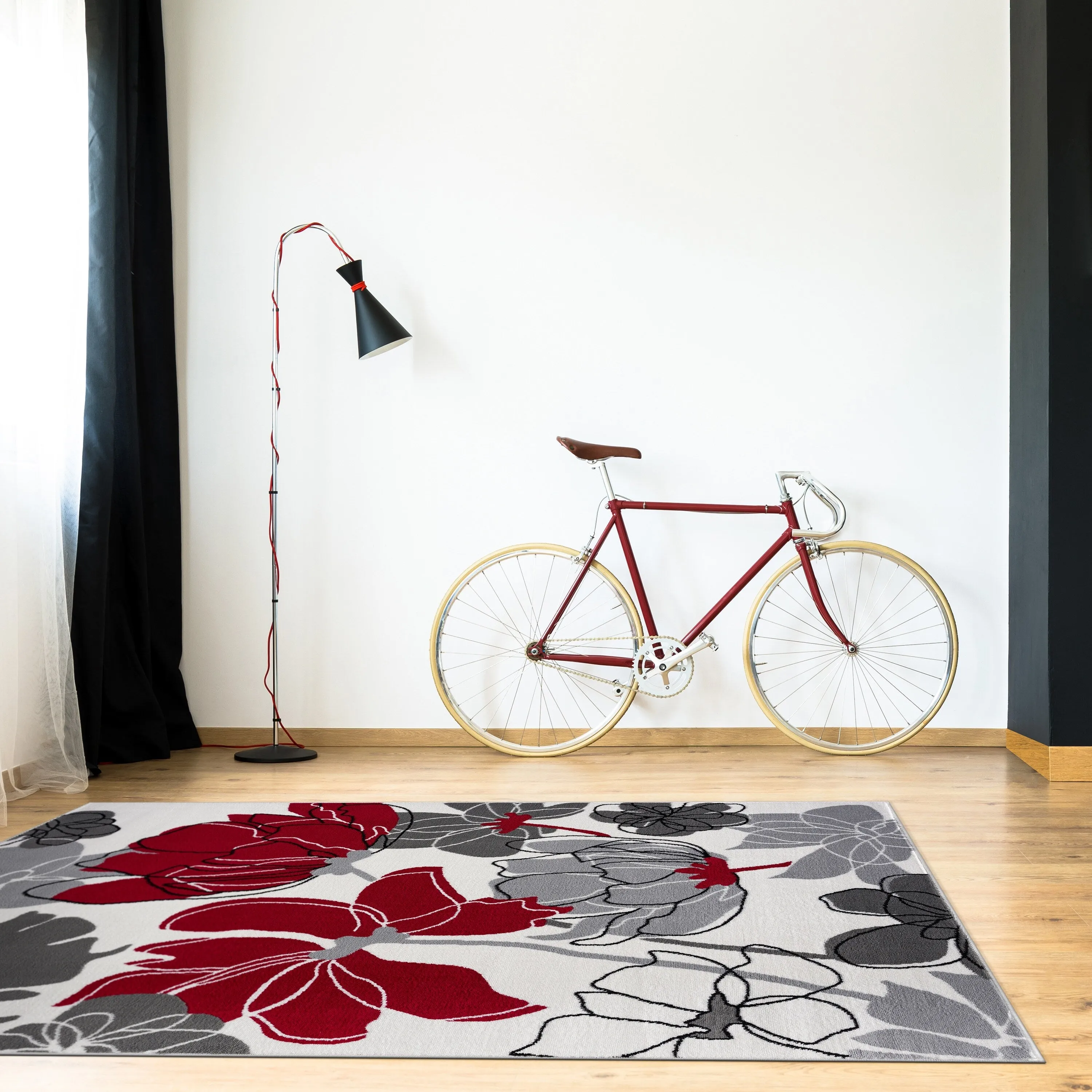 Beverly Rug Modern Multicolor Floral Indoor Area Rug with Jute Backing
