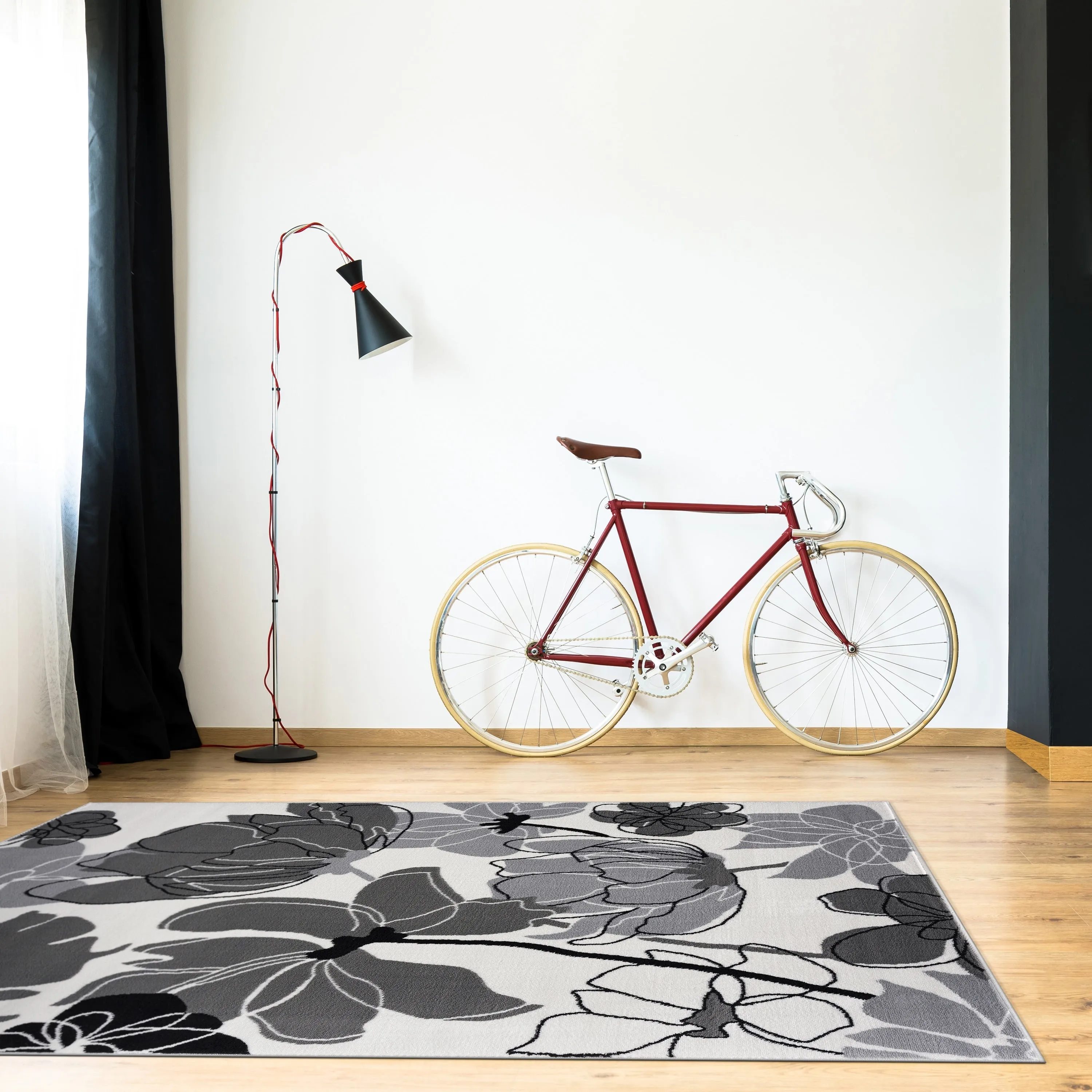 Beverly Rug Modern Multicolor Floral Indoor Area Rug with Jute Backing