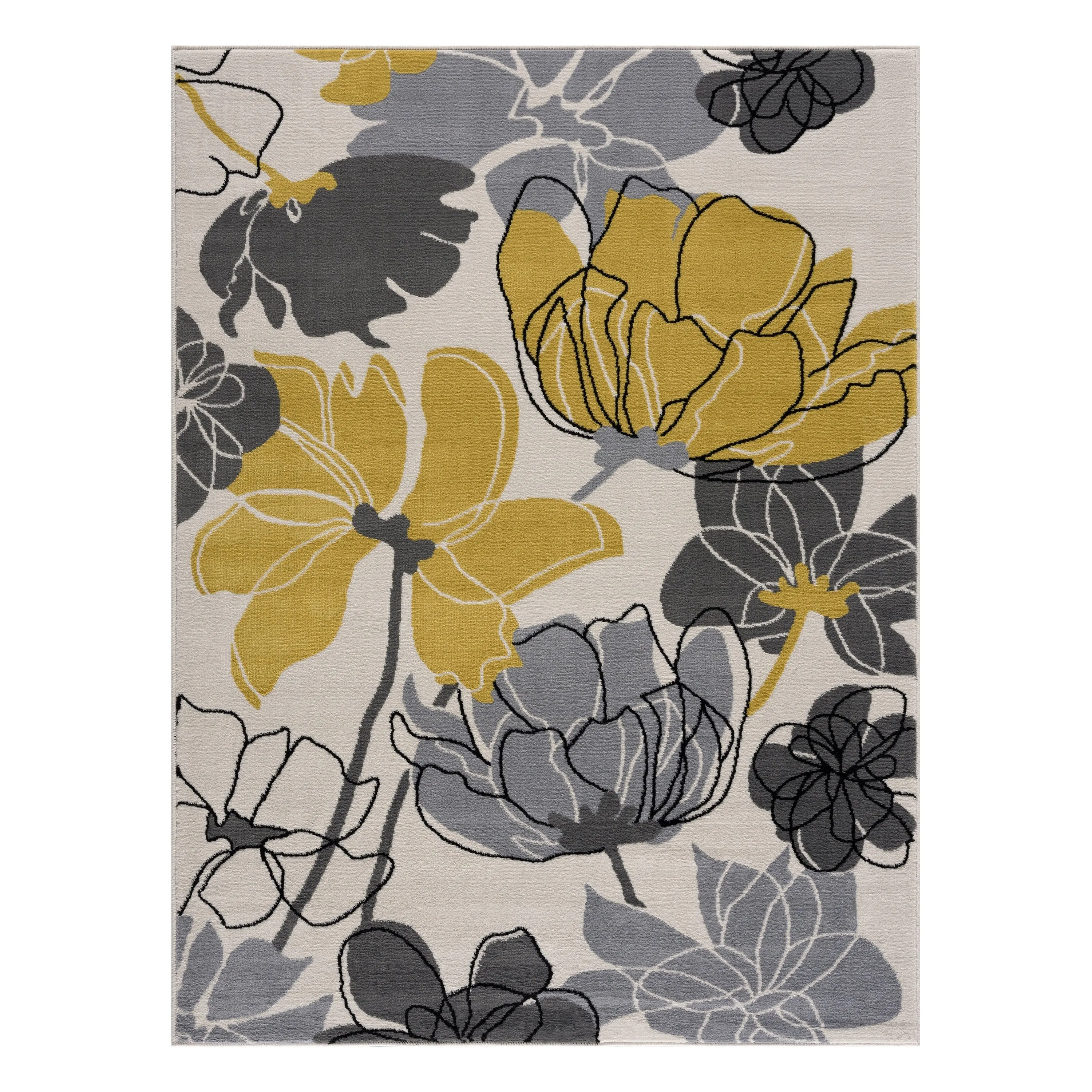 Beverly Rug Modern Multicolor Floral Indoor Area Rug with Jute Backing
