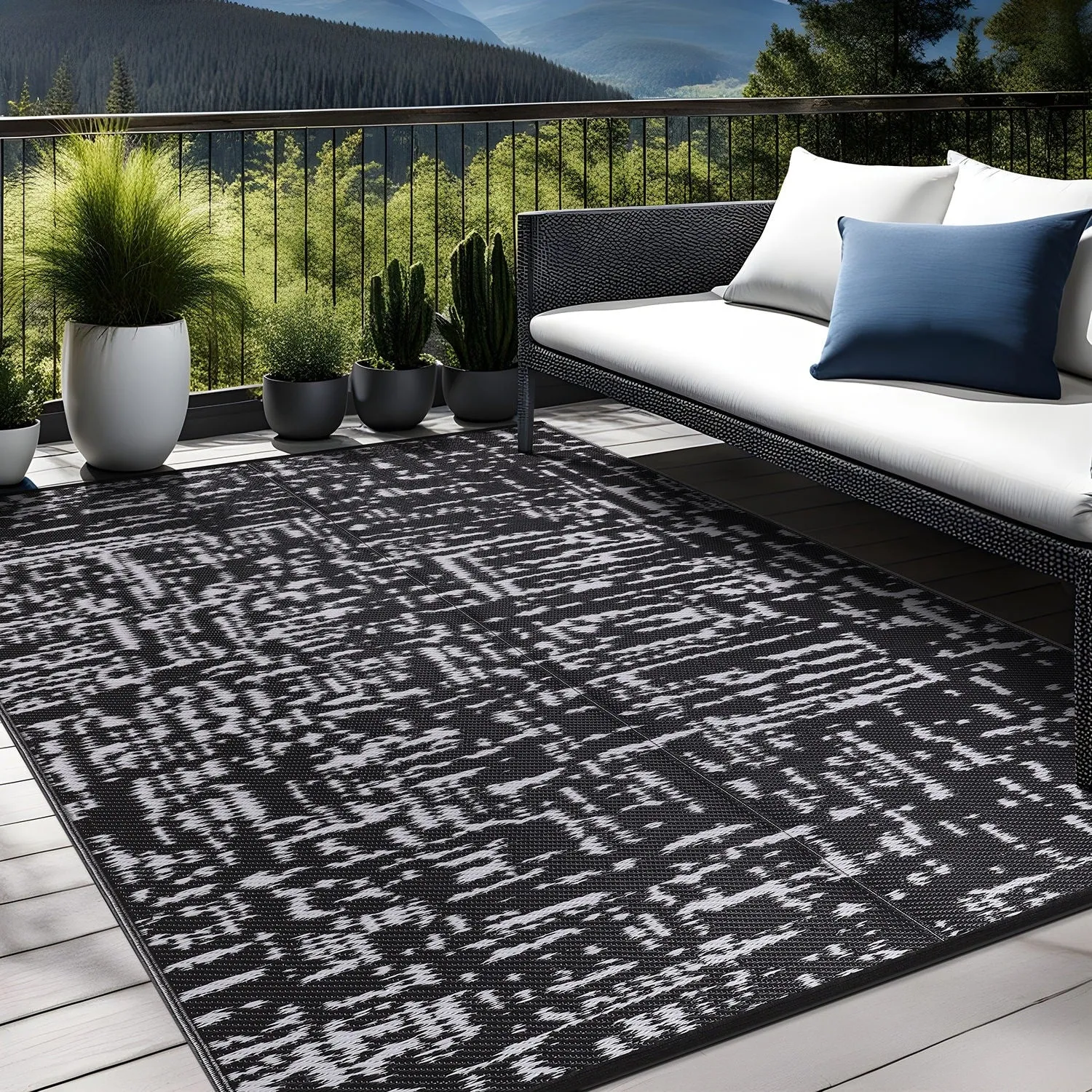 Beverly Rug Reversible Mats Plastic Outdoor Rug for Camping. Patio. Backyard. RV. Picnic. Deck