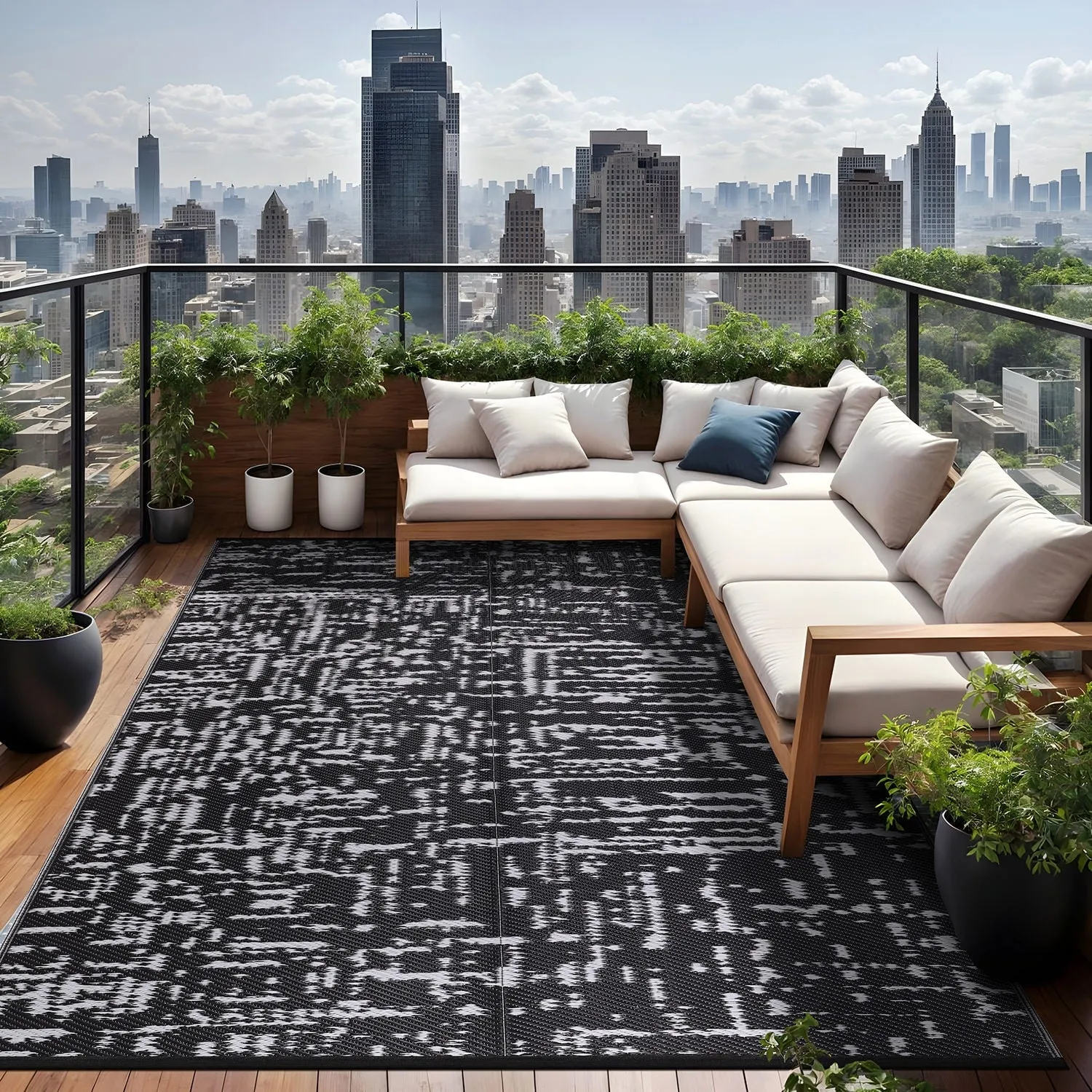 Beverly Rug Reversible Mats Plastic Outdoor Rug for Camping. Patio. Backyard. RV. Picnic. Deck