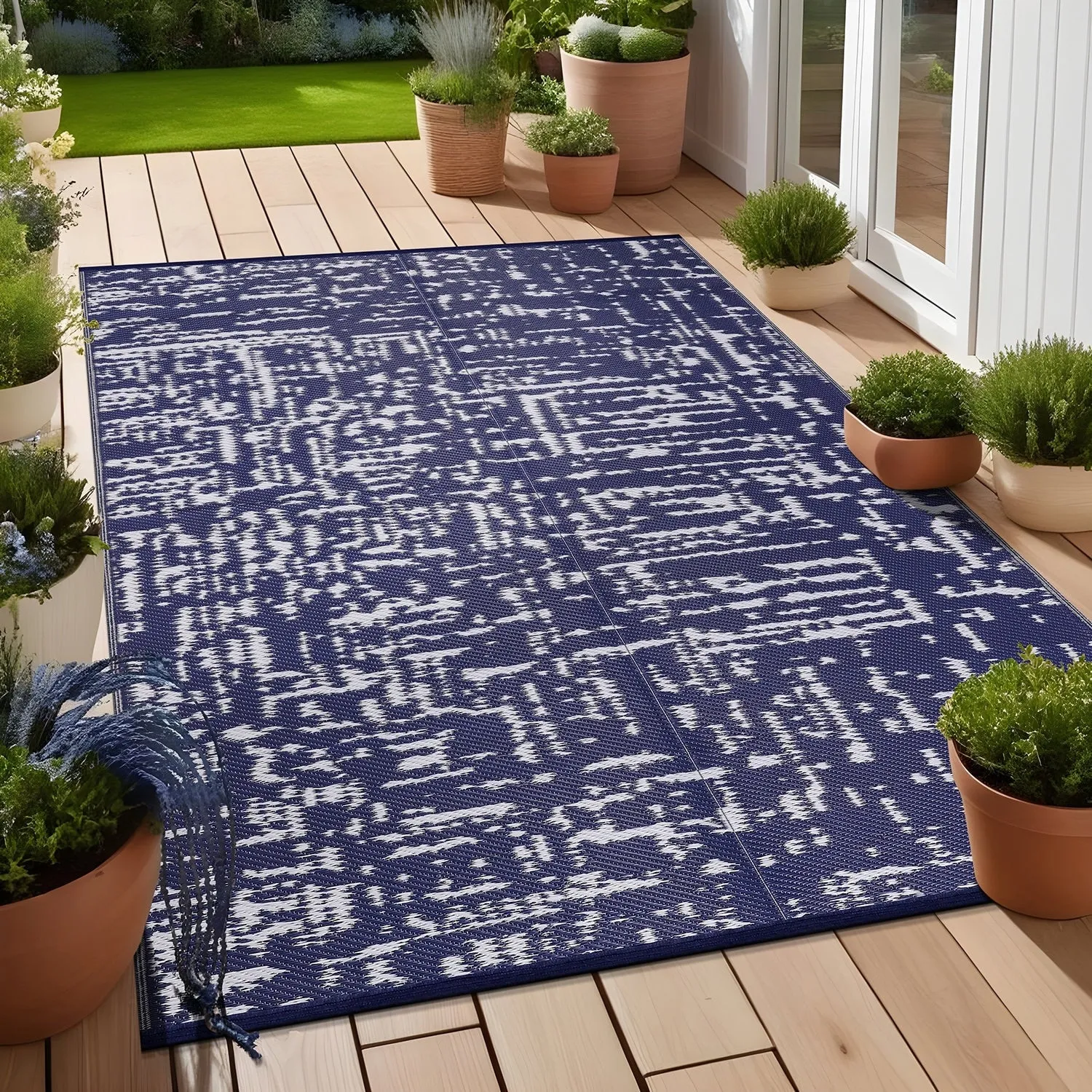 Beverly Rug Reversible Mats Plastic Outdoor Rug for Camping. Patio. Backyard. RV. Picnic. Deck