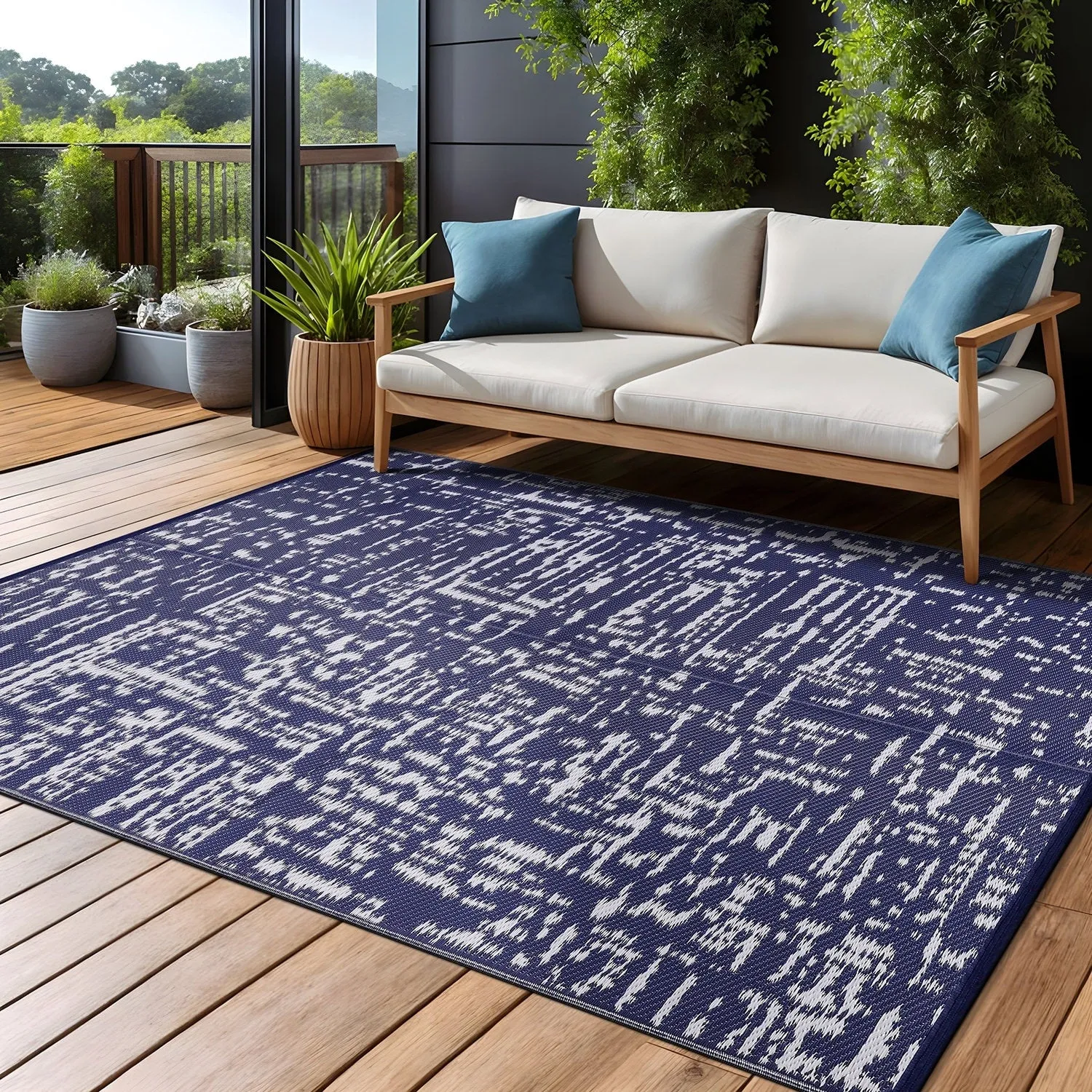 Beverly Rug Reversible Mats Plastic Outdoor Rug for Camping. Patio. Backyard. RV. Picnic. Deck