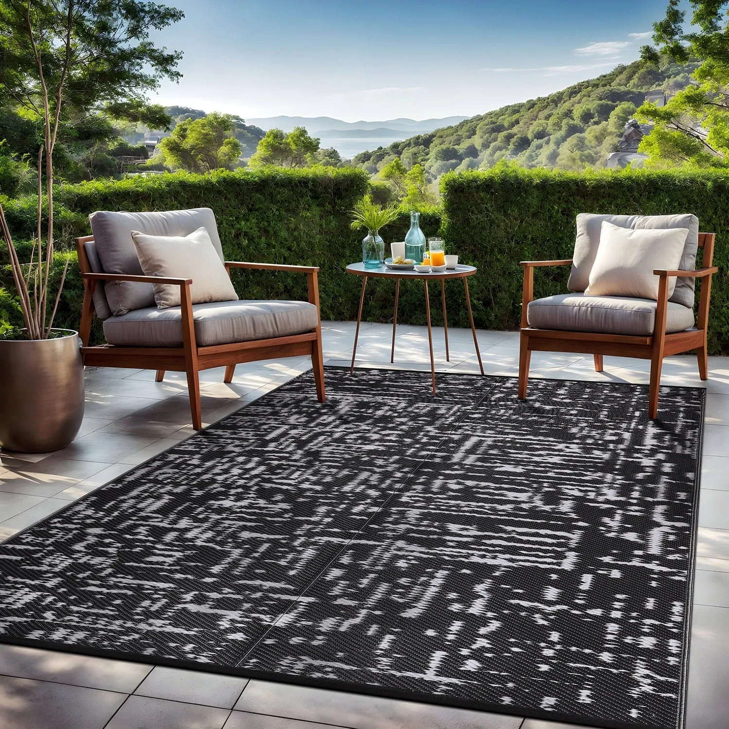 Beverly Rug Reversible Mats Plastic Outdoor Rug for Camping. Patio. Backyard. RV. Picnic. Deck