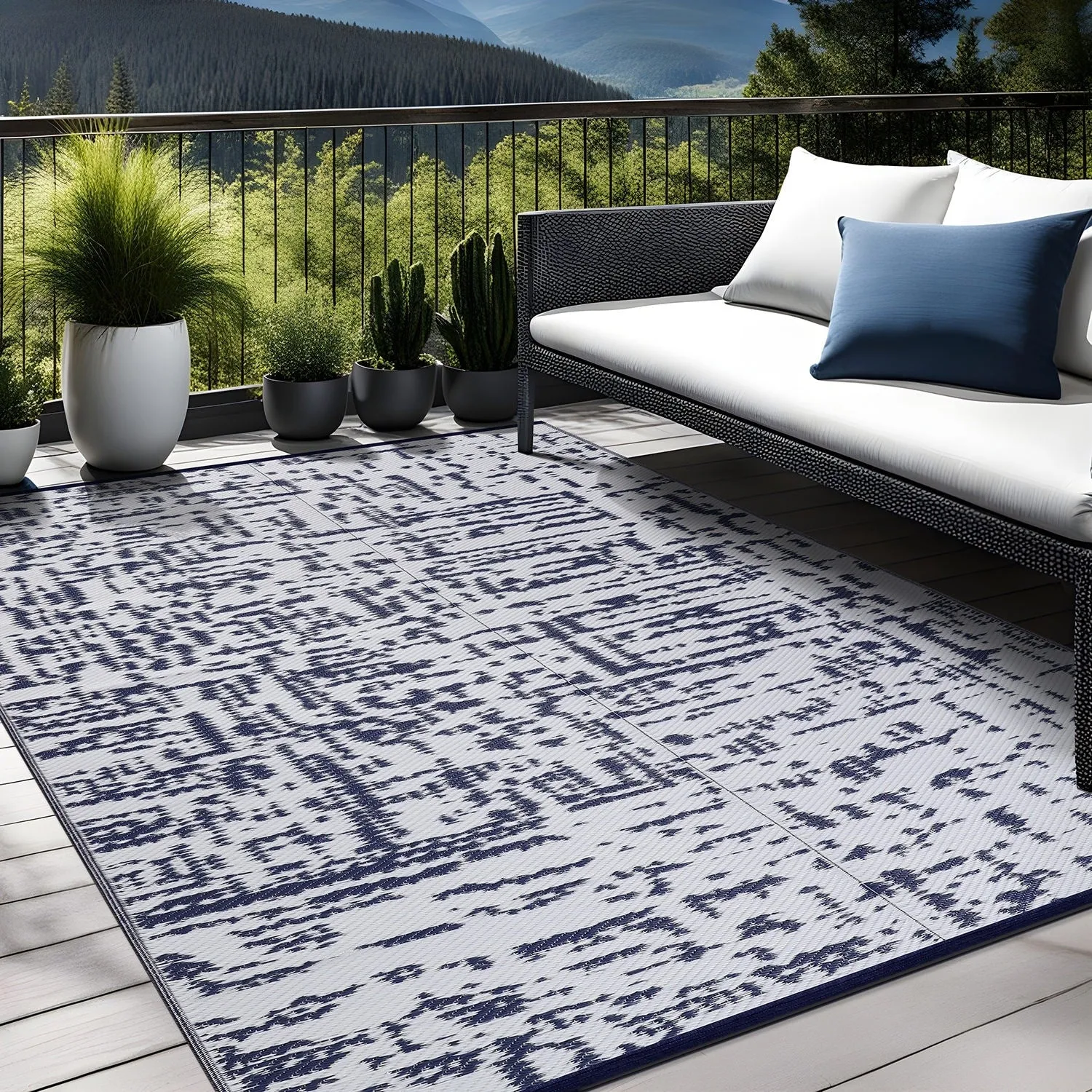 Beverly Rug Reversible Mats Plastic Outdoor Rug for Camping. Patio. Backyard. RV. Picnic. Deck