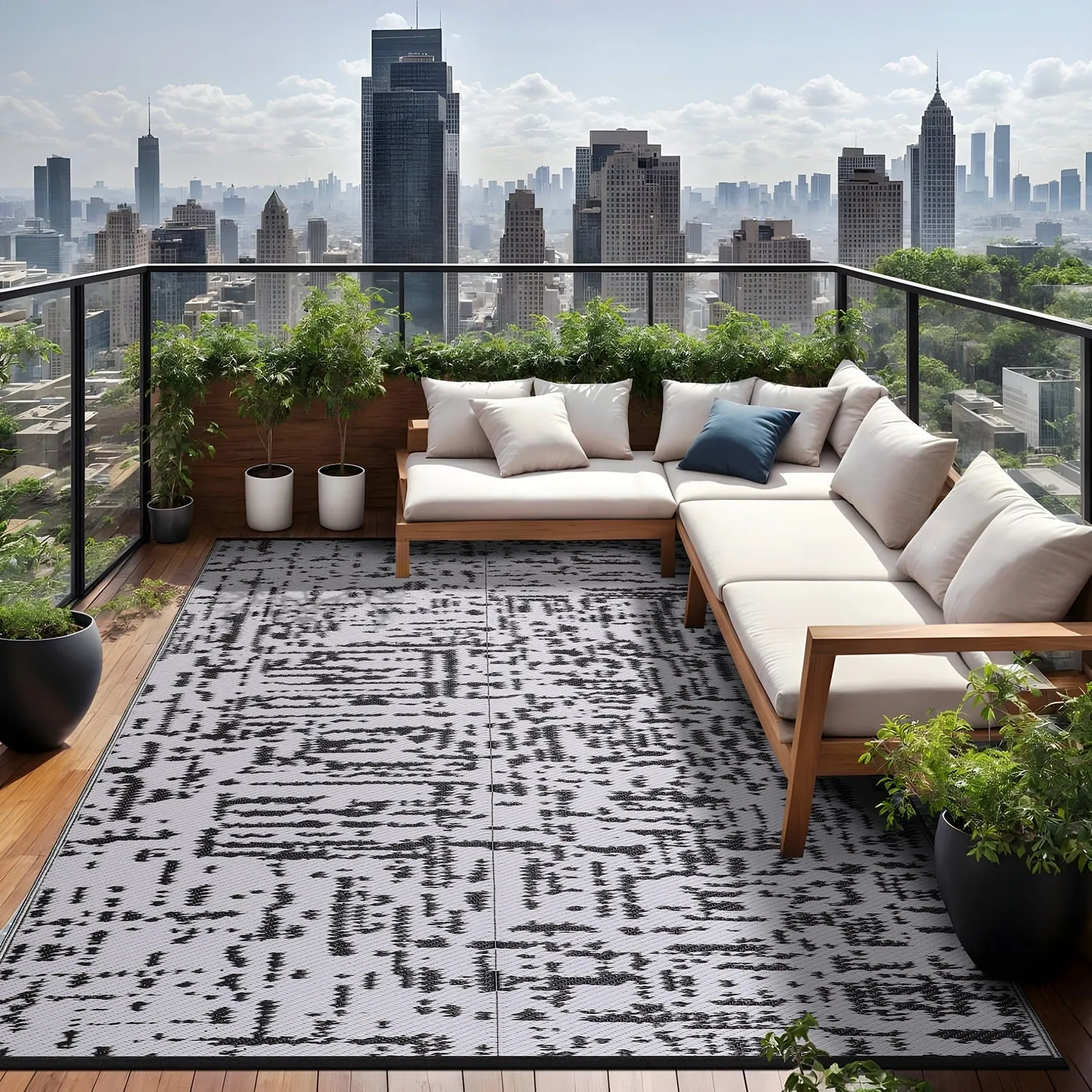 Beverly Rug Reversible Mats Plastic Outdoor Rug for Camping. Patio. Backyard. RV. Picnic. Deck