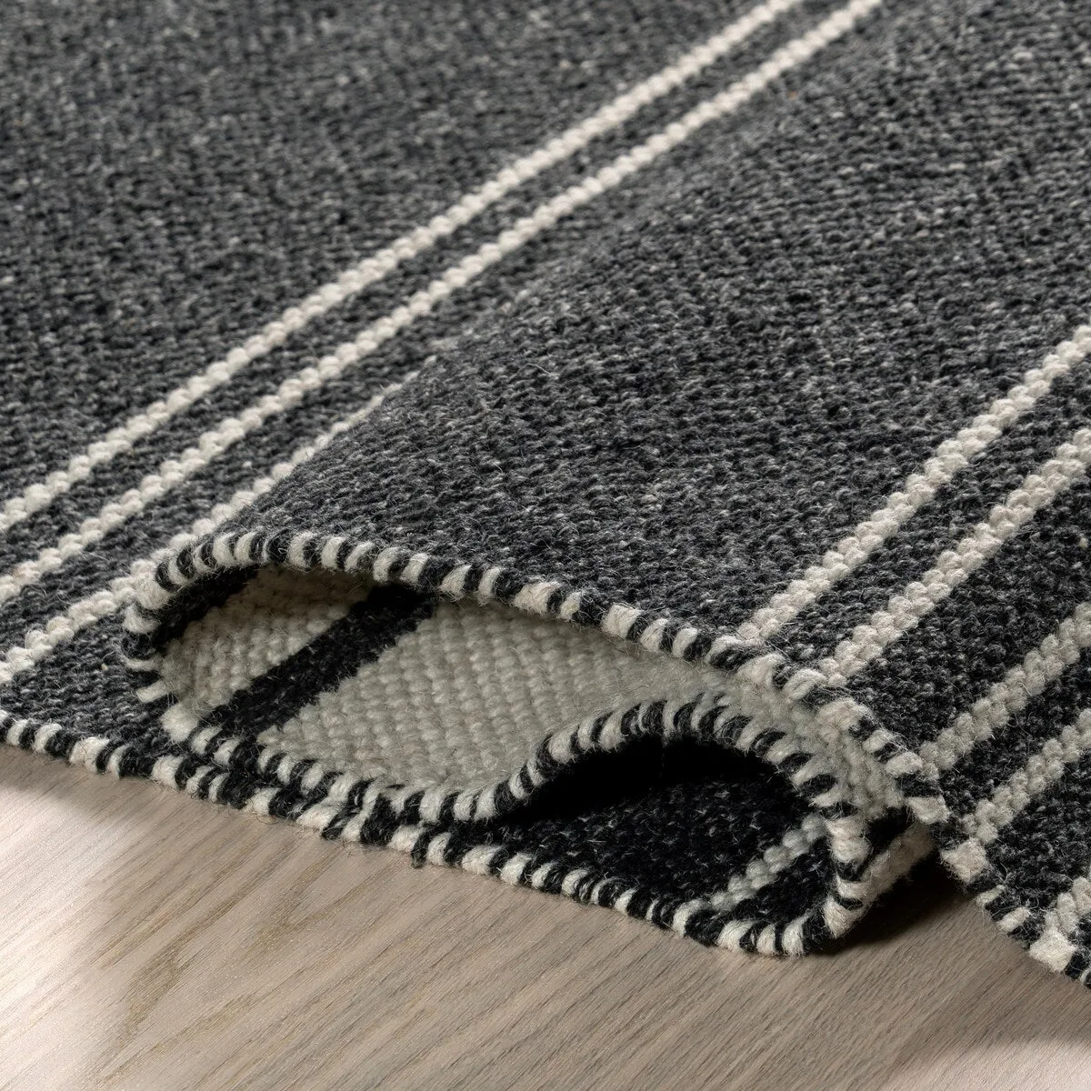 Birchwood Reversible Striped Wool Area Rug