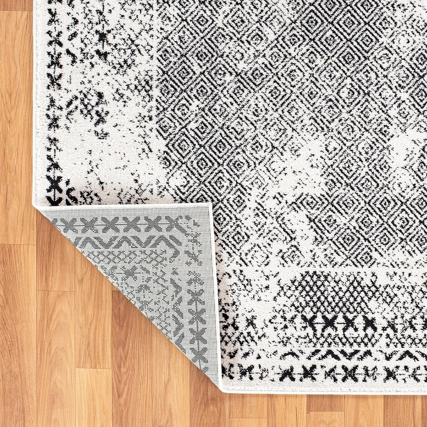 Bohemian Distressed Border Area Rug