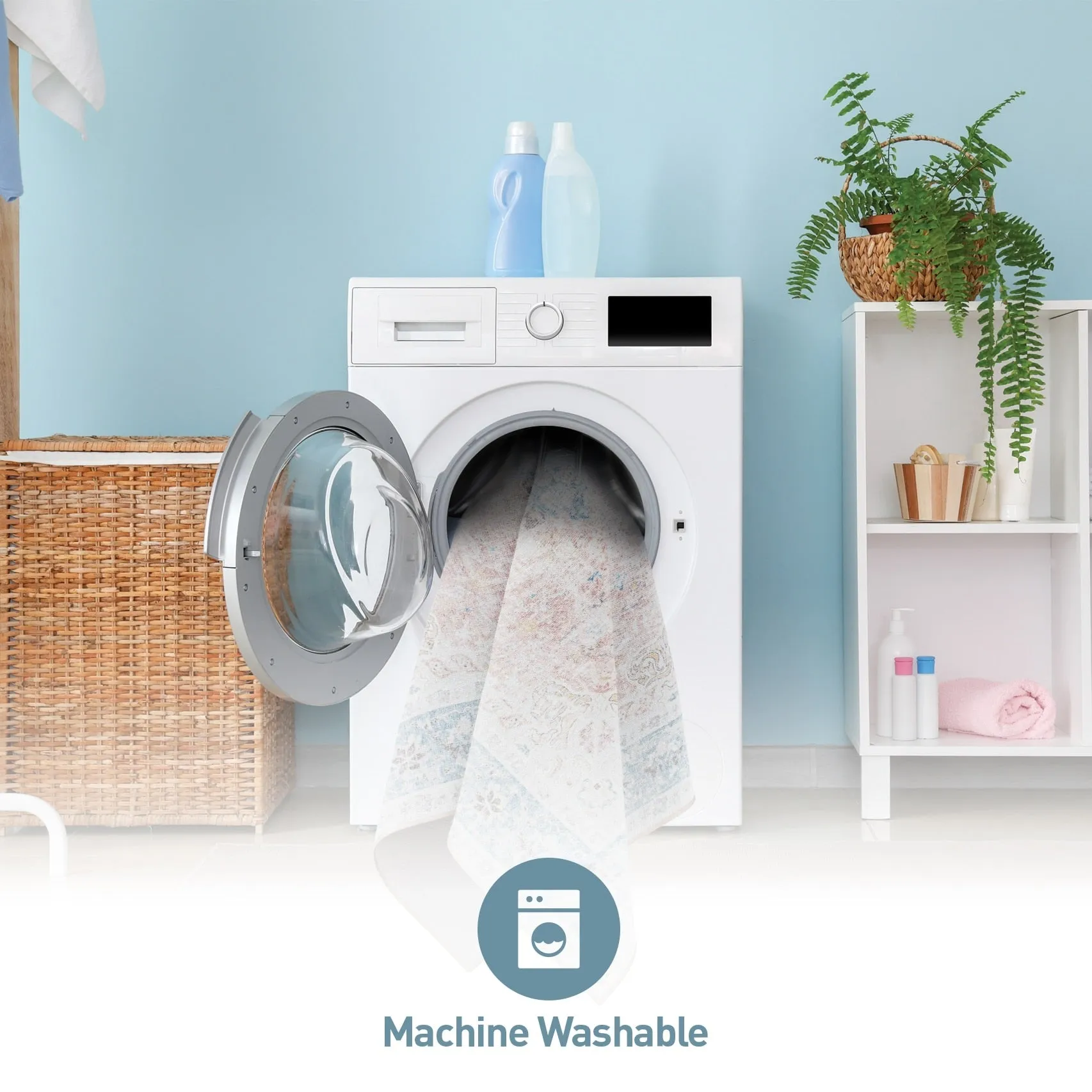 Bohemian Distressed Machine Washable Area Rug