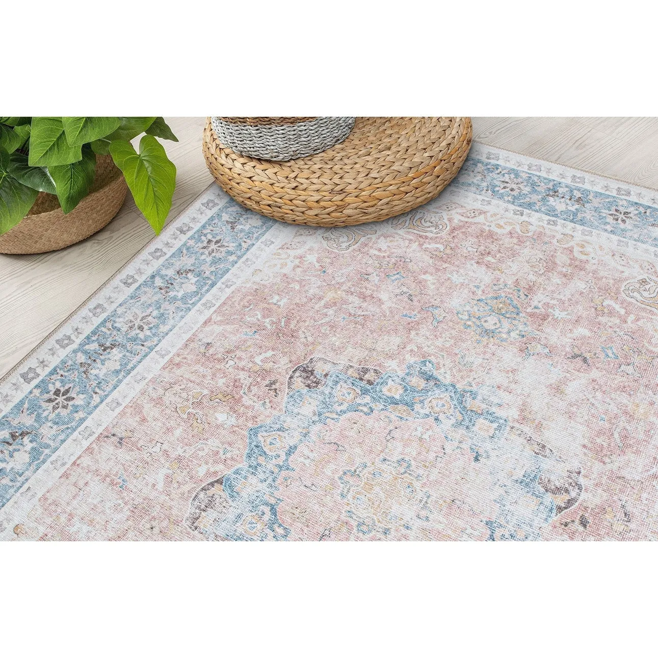 Bohemian Distressed Machine Washable Area Rug