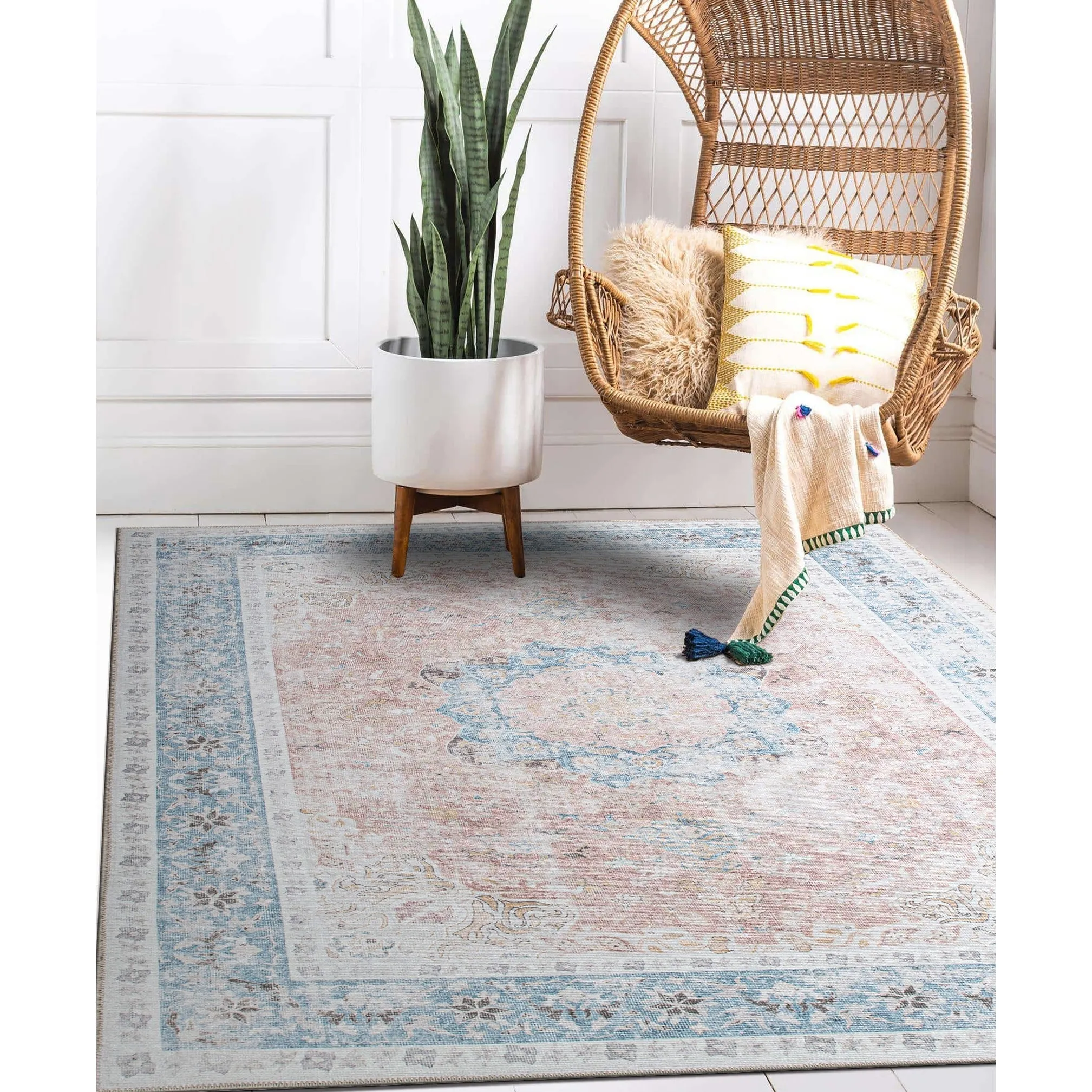 Bohemian Distressed Machine Washable Area Rug