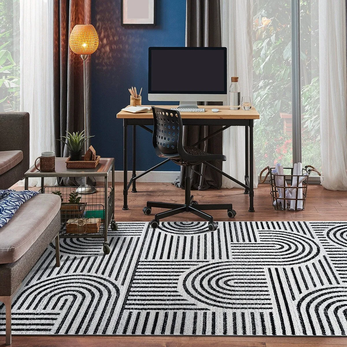 Bohemian Stripe Arch Design Area Rug