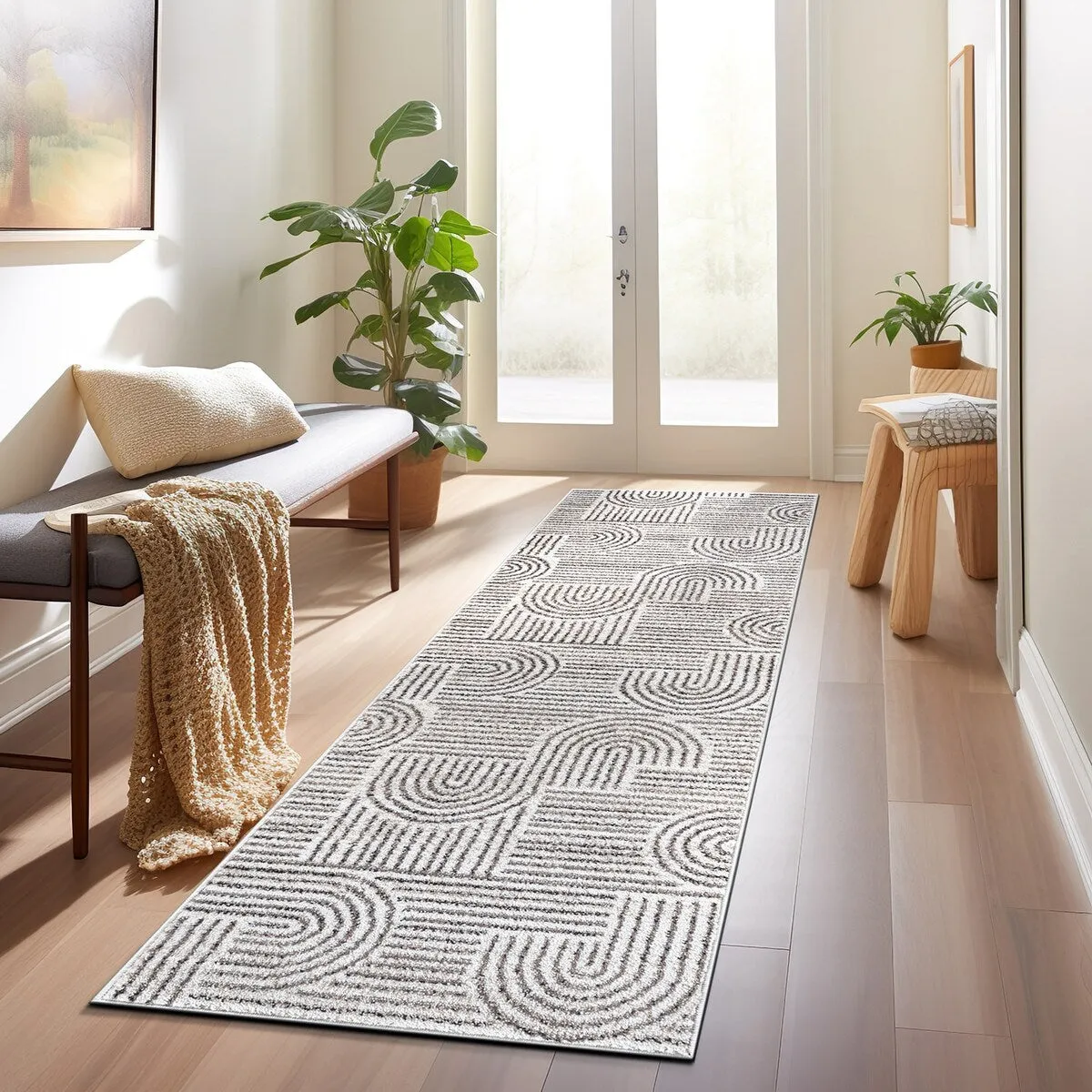 Bohemian Stripe Arch Design Area Rug