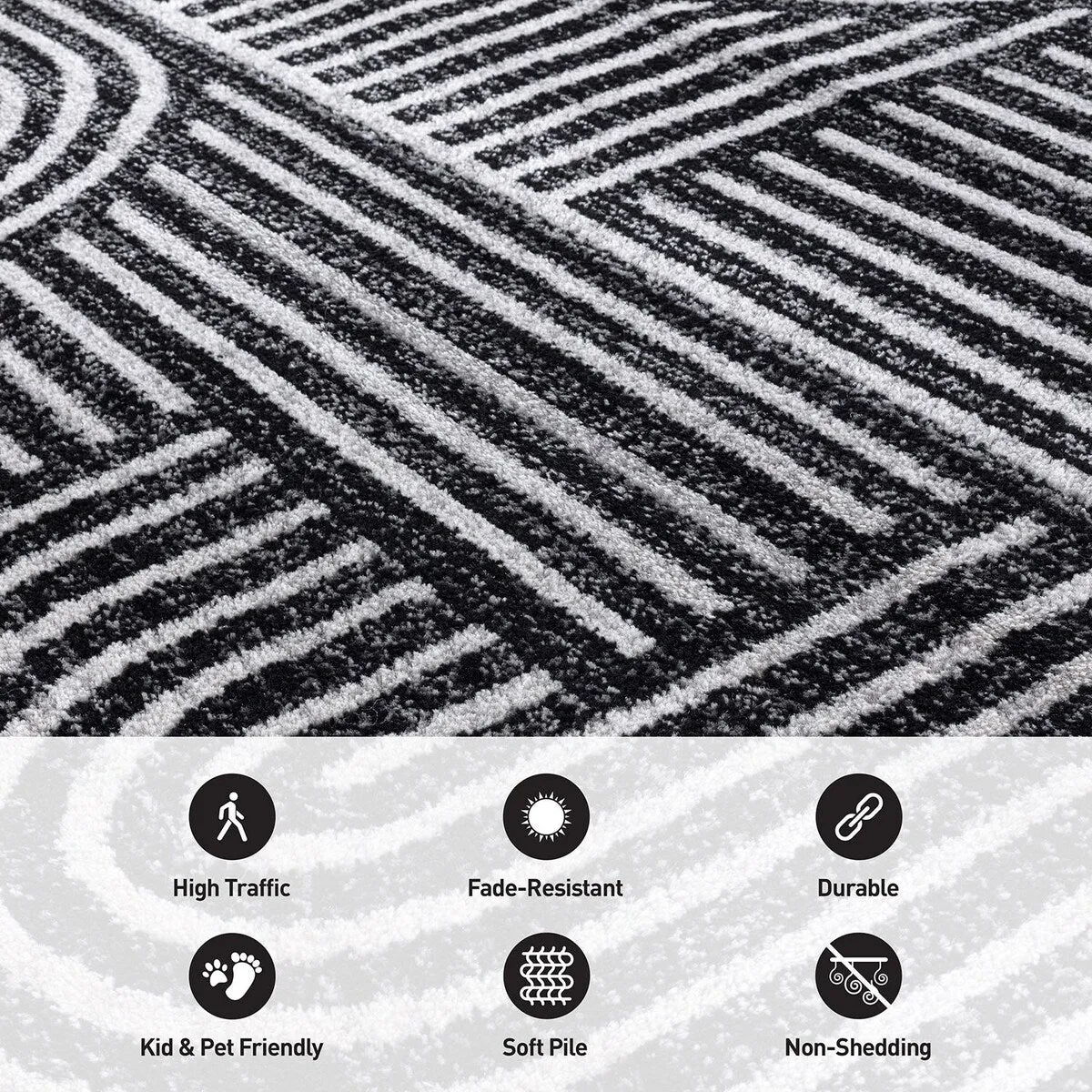 Bohemian Stripe Arch Design Area Rug