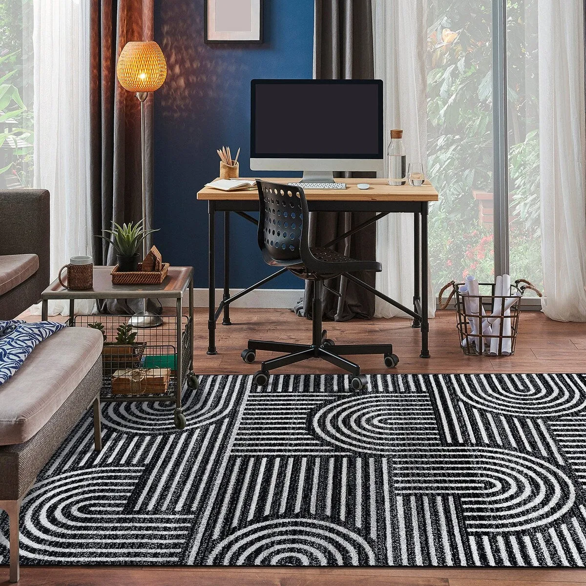 Bohemian Stripe Arch Design Area Rug