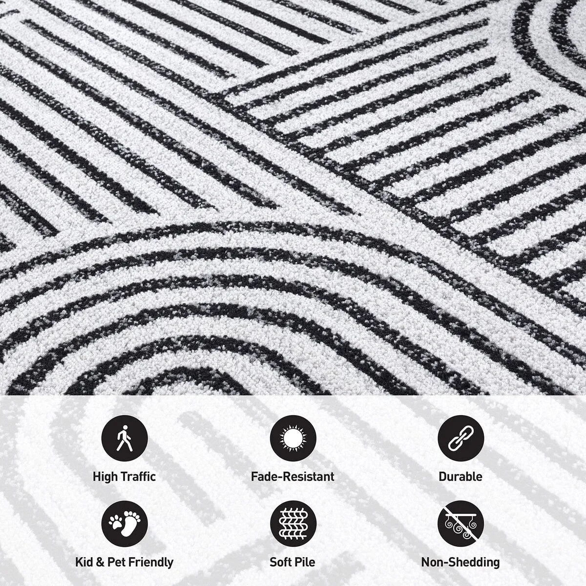 Bohemian Stripe Arch Design Area Rug