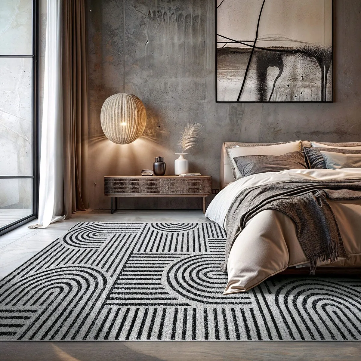 Bohemian Stripe Arch Design Area Rug