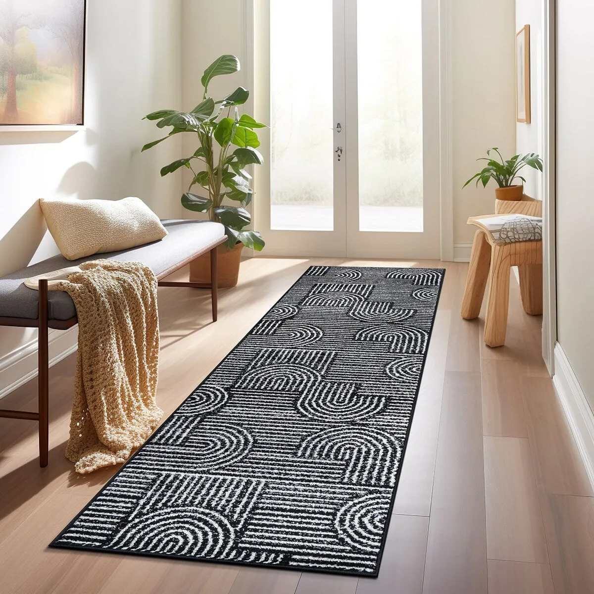 Bohemian Stripe Arch Design Area Rug
