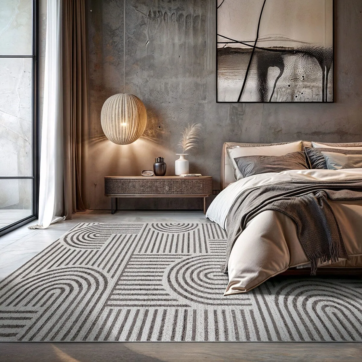 Bohemian Stripe Arch Design Area Rug