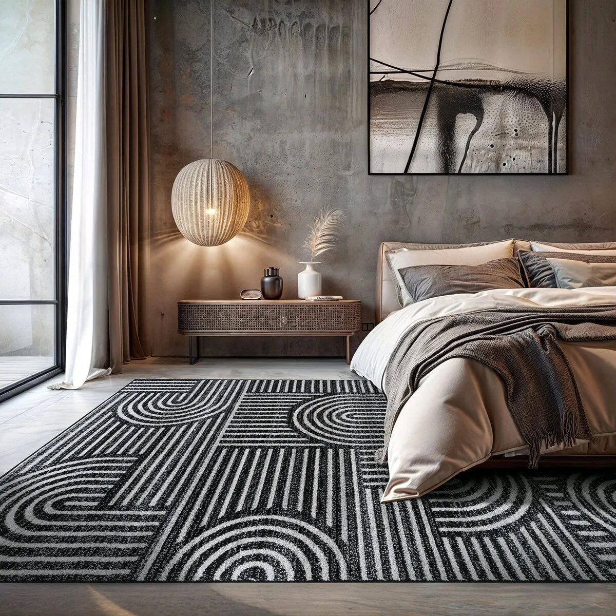 Bohemian Stripe Arch Design Area Rug