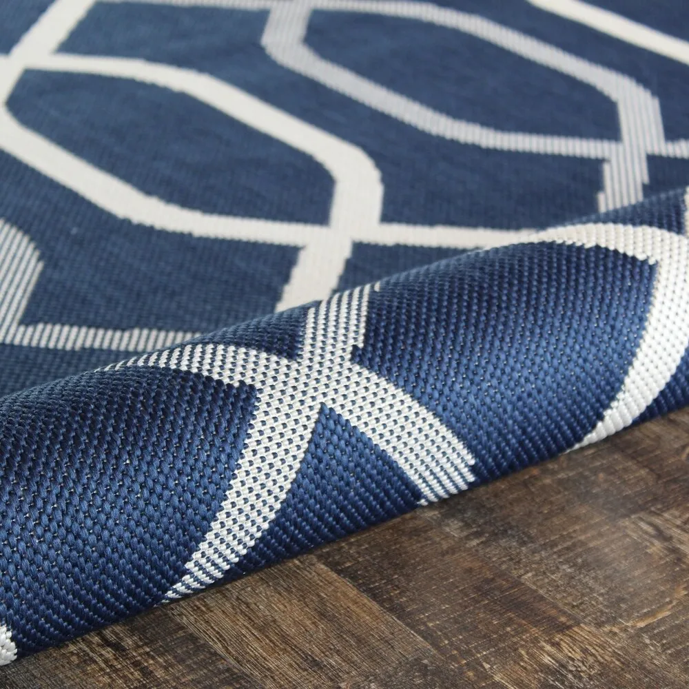 Brexley Home Navy Indoor / Outdoor Rug