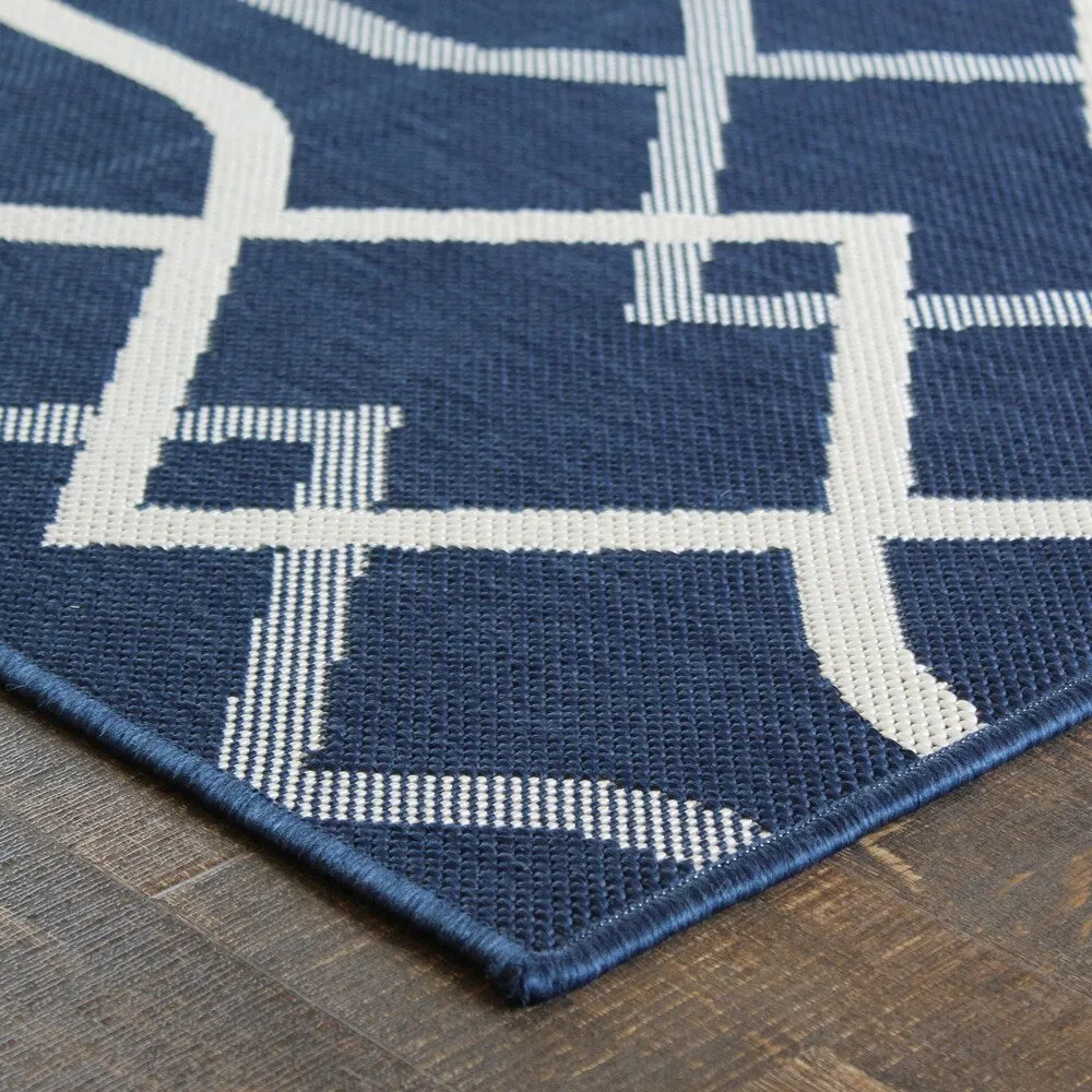 Brexley Home Navy Indoor / Outdoor Rug