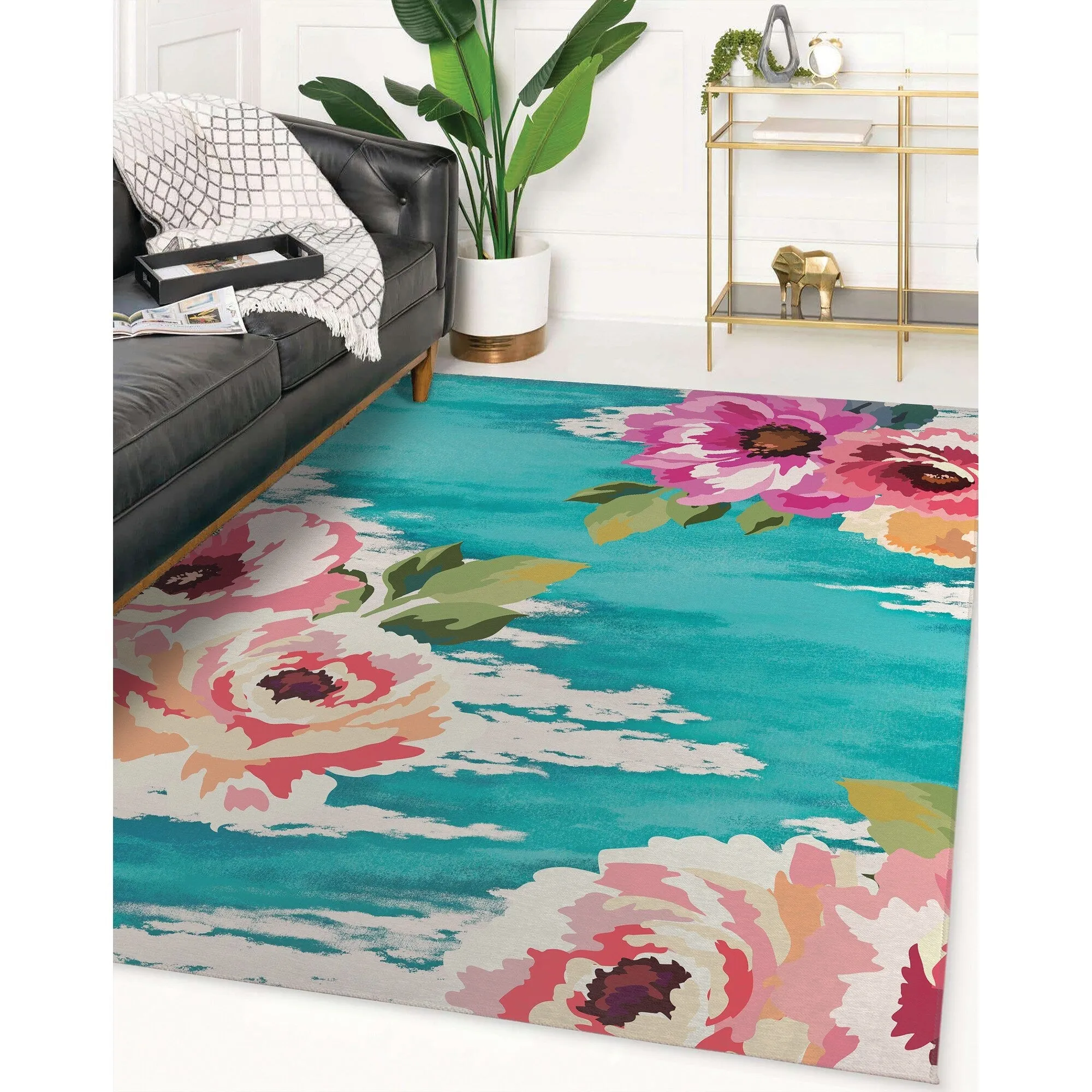 BRIGHT FLORAL Area Rug By Kavka Designs
