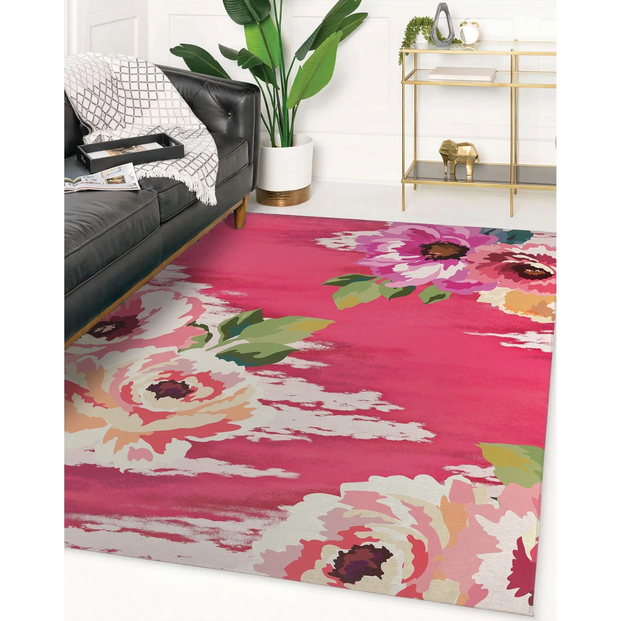 BRIGHT FLORAL Area Rug By Kavka Designs