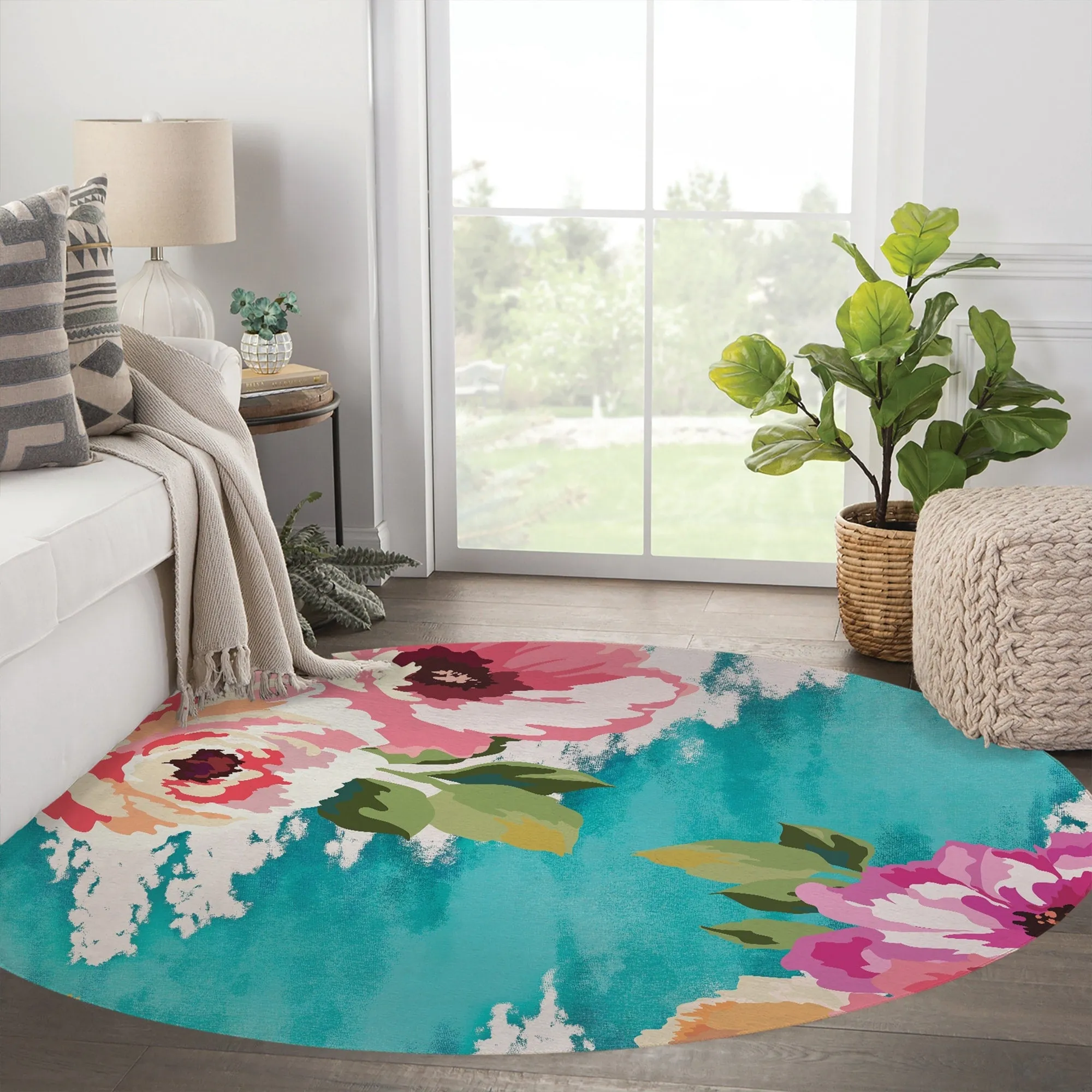 BRIGHT FLORAL Area Rug By Kavka Designs