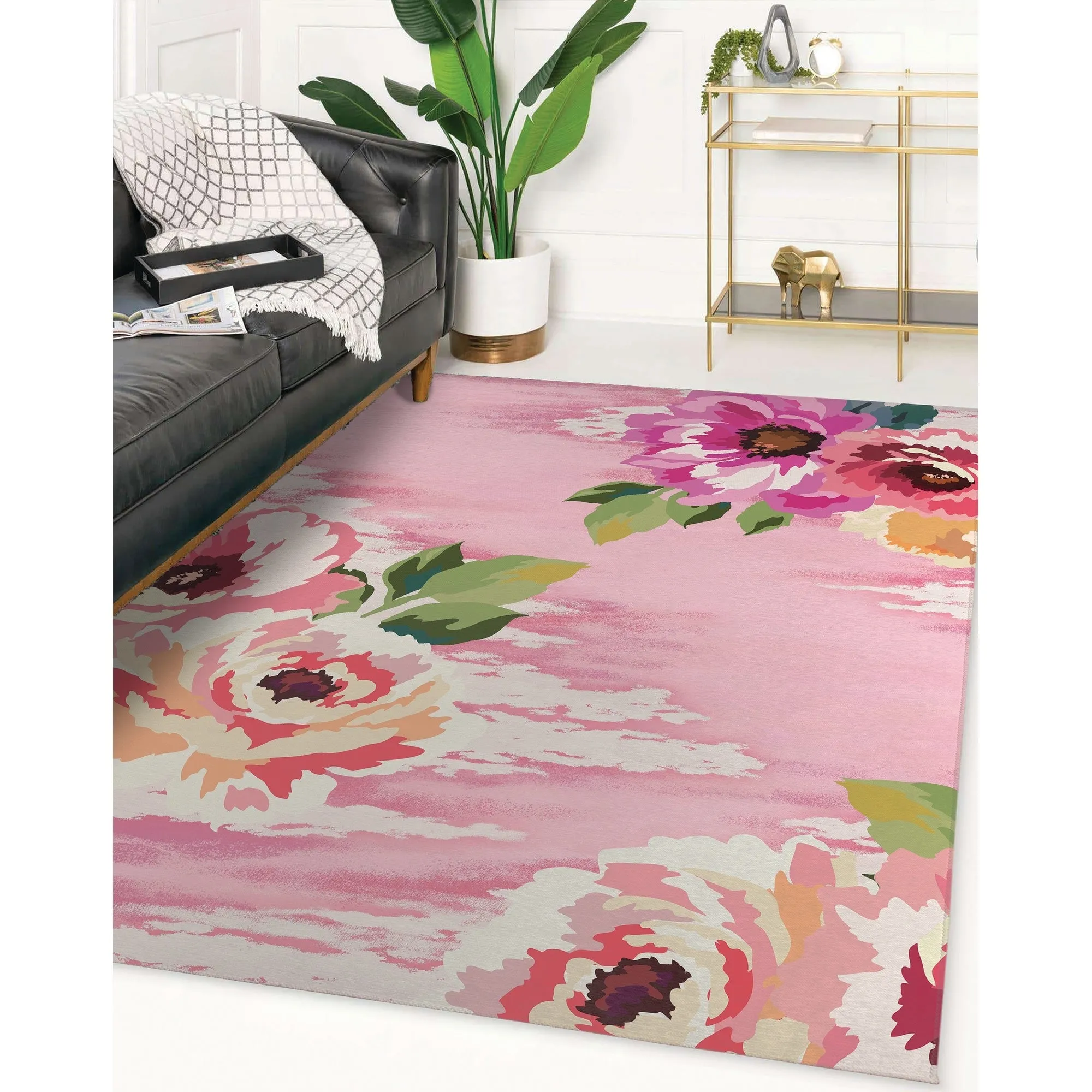 BRIGHT FLORAL Area Rug By Kavka Designs