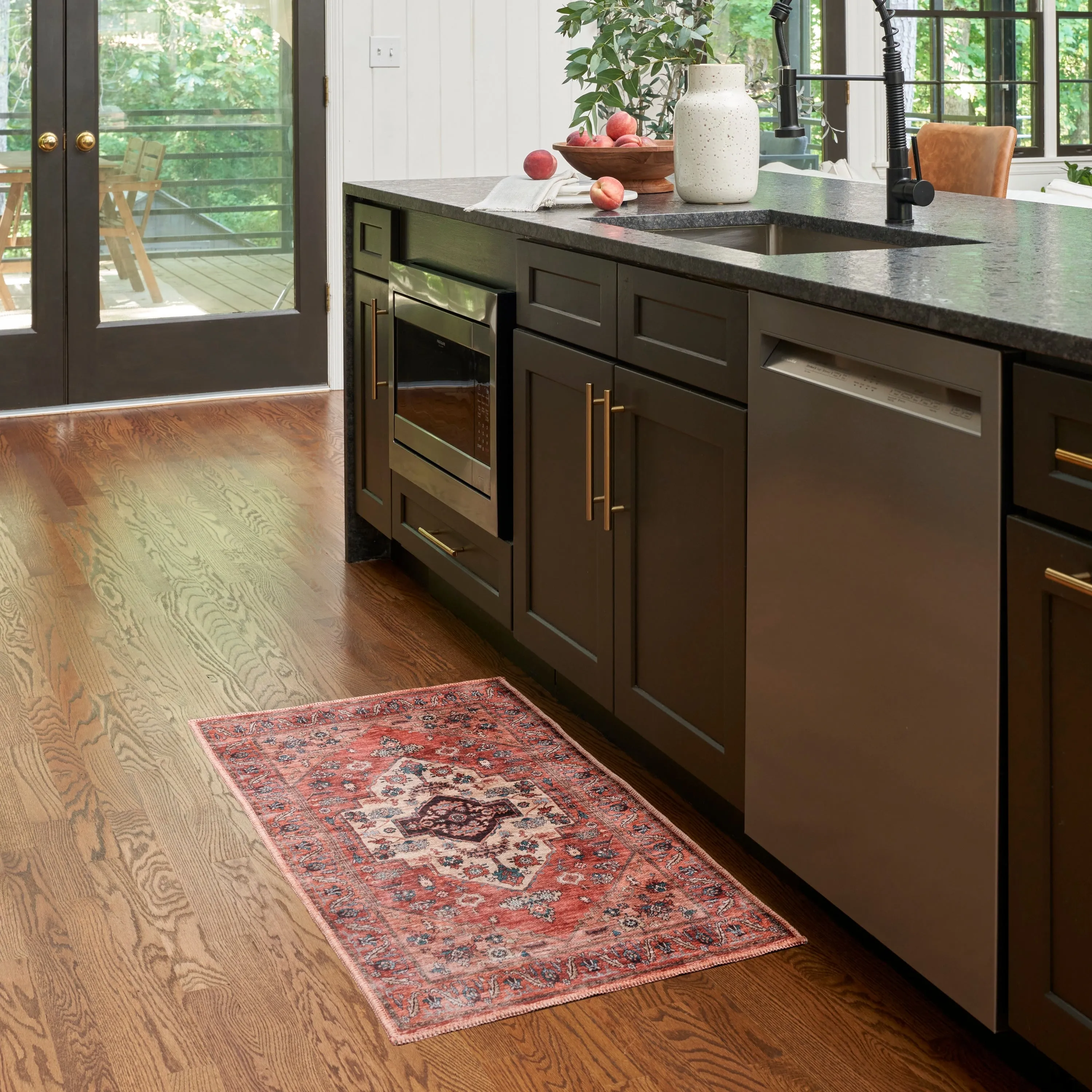 Brilliance Machine Washable Persian Medallion Area Rug