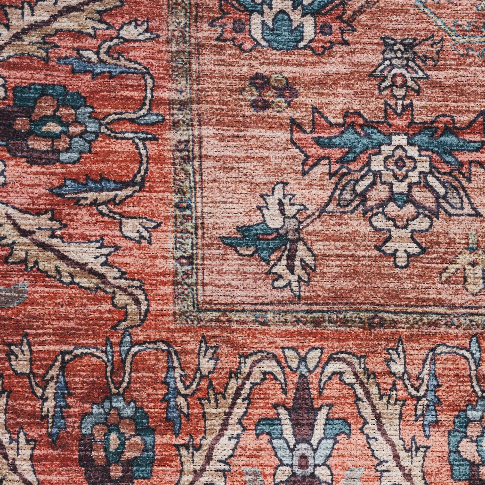 Brilliance Machine Washable Persian Medallion Area Rug