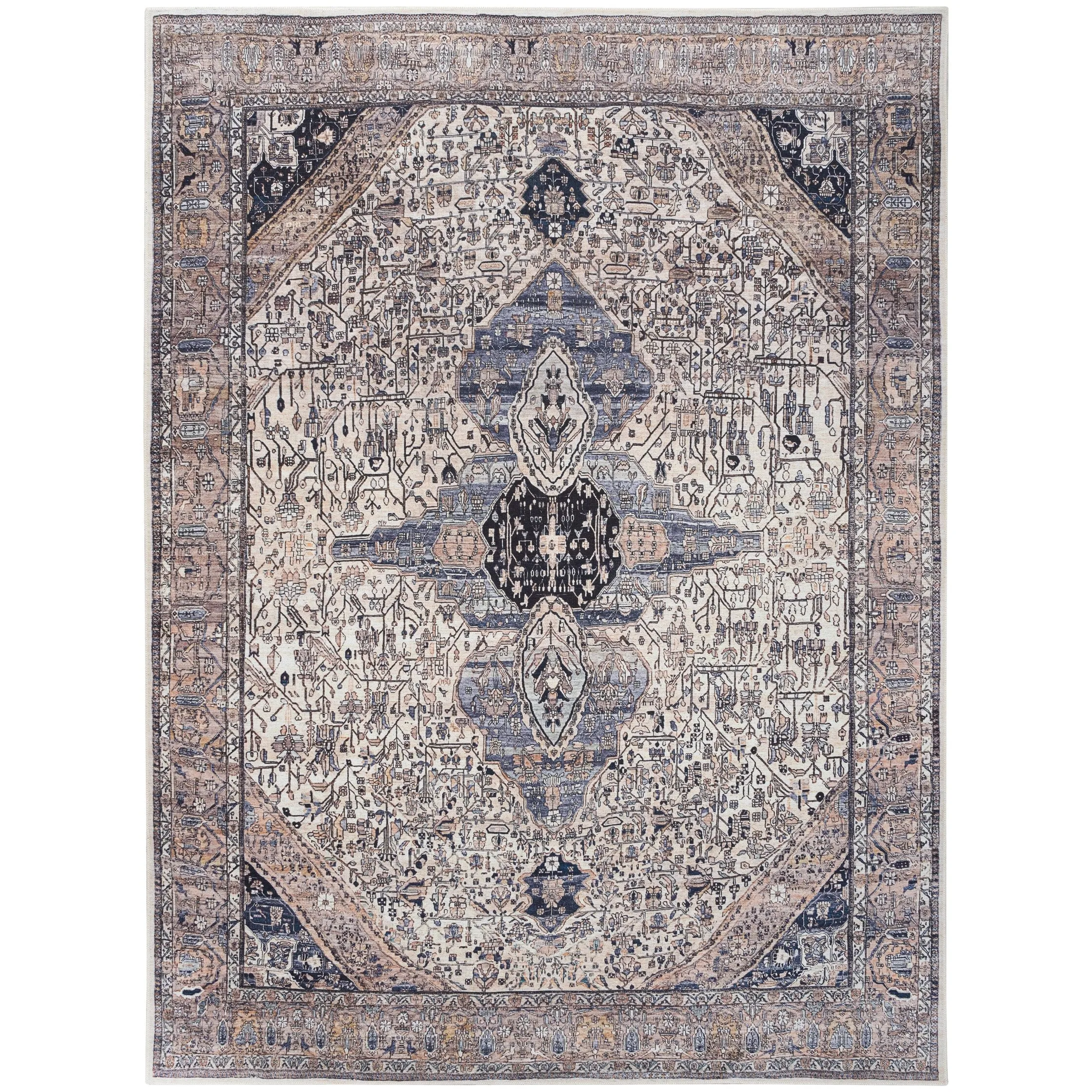 Brilliance Machine Washable Persian Vintage Area Rug