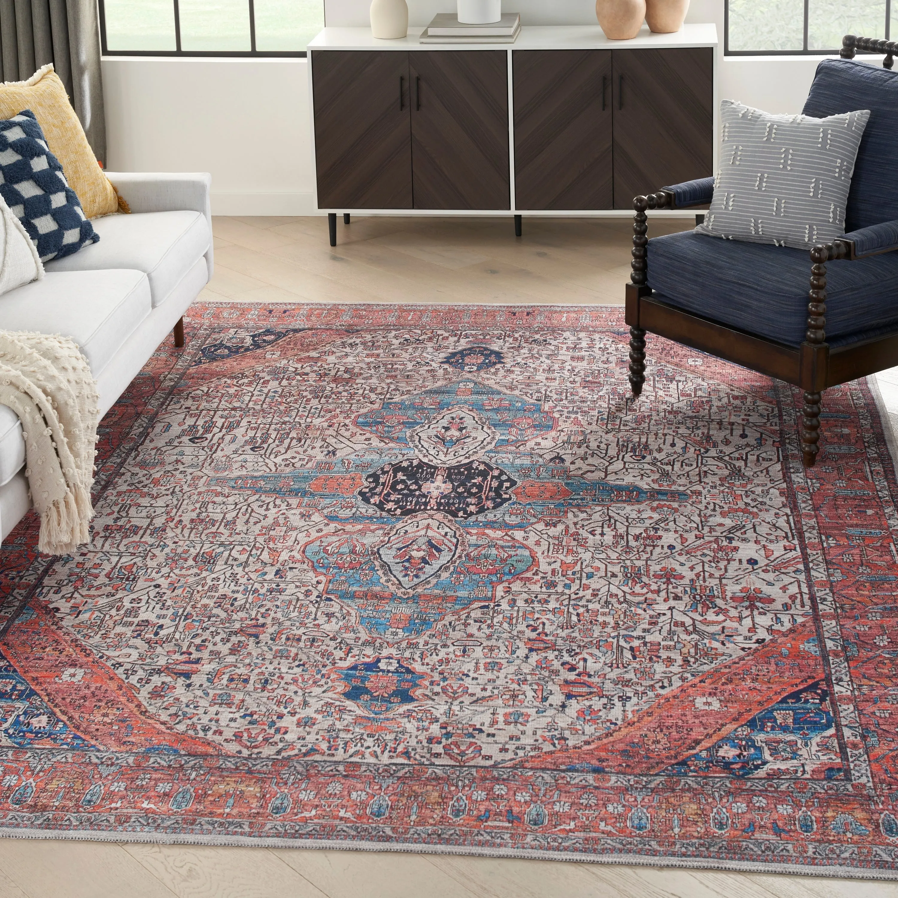 Brilliance Machine Washable Persian Vintage Area Rug