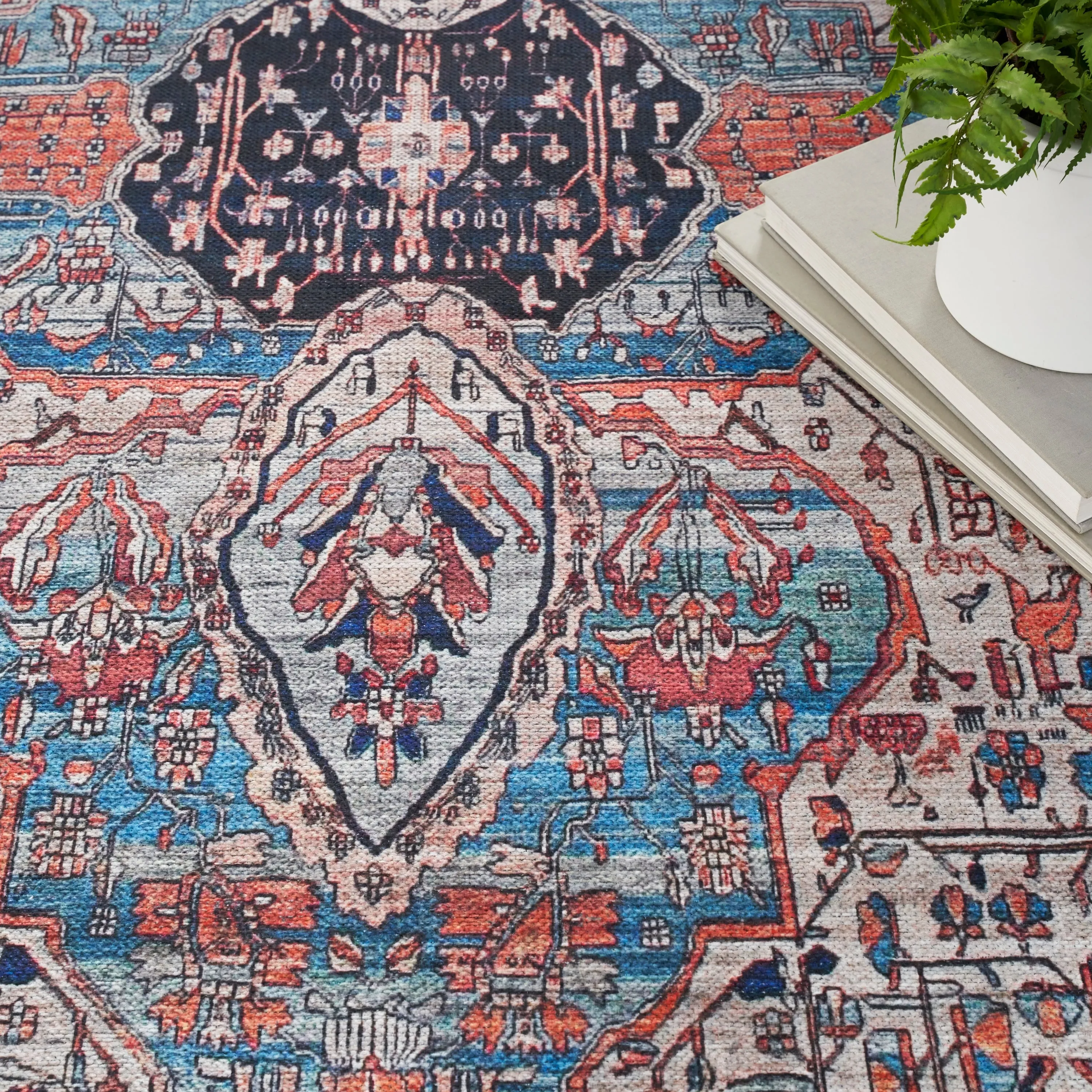 Brilliance Machine Washable Persian Vintage Area Rug