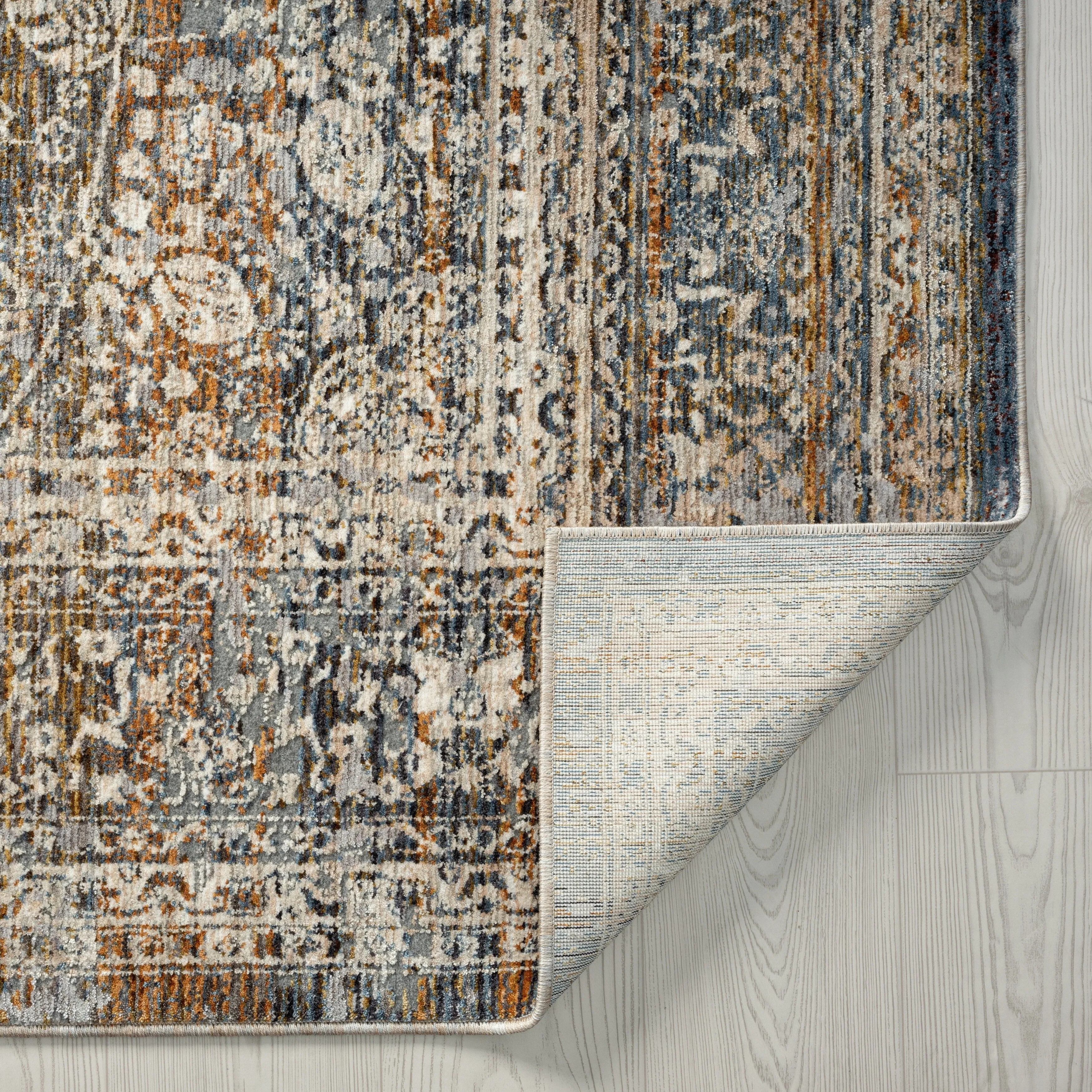 Camilla Vintage Blues/Rust Area Rug