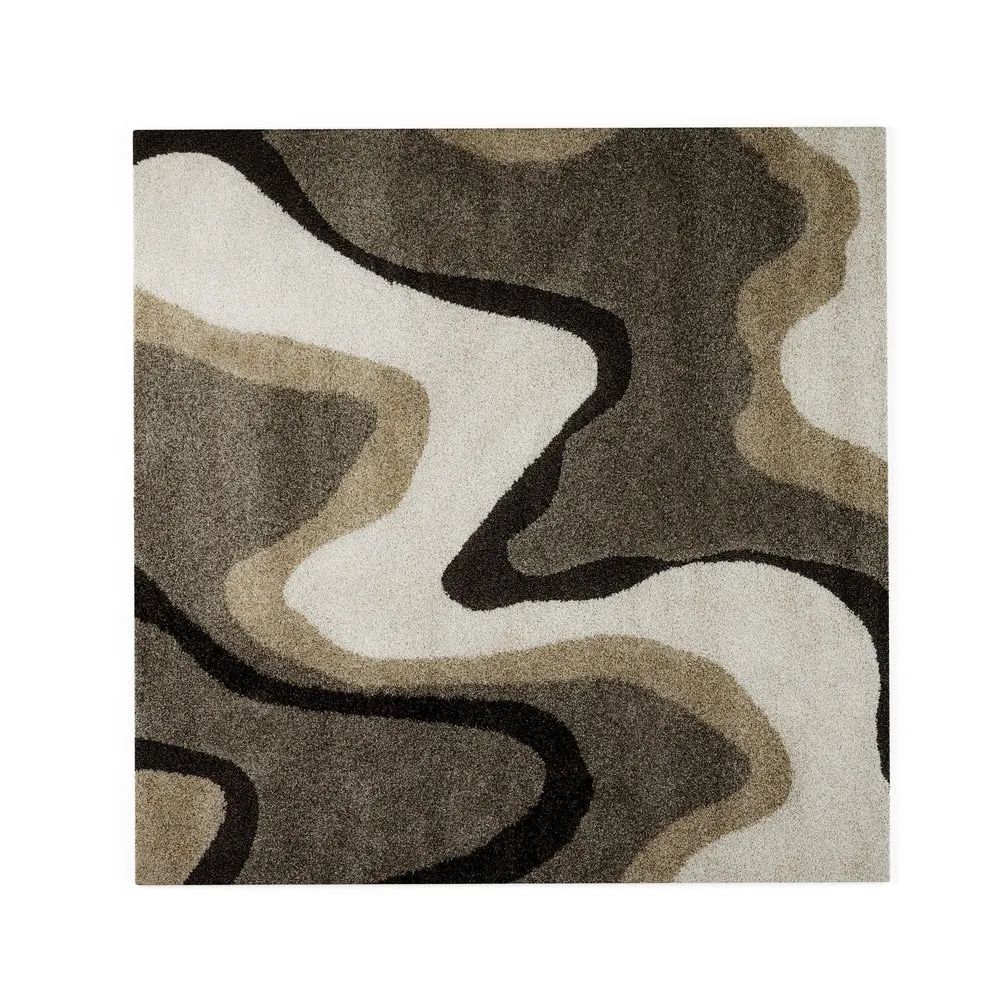 Carson Carrington Drammen Modern Abstract Waves Shag Area Rug