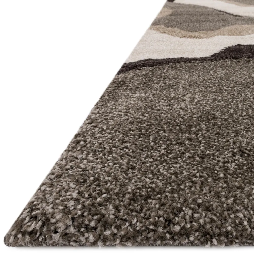 Carson Carrington Drammen Modern Abstract Waves Shag Area Rug