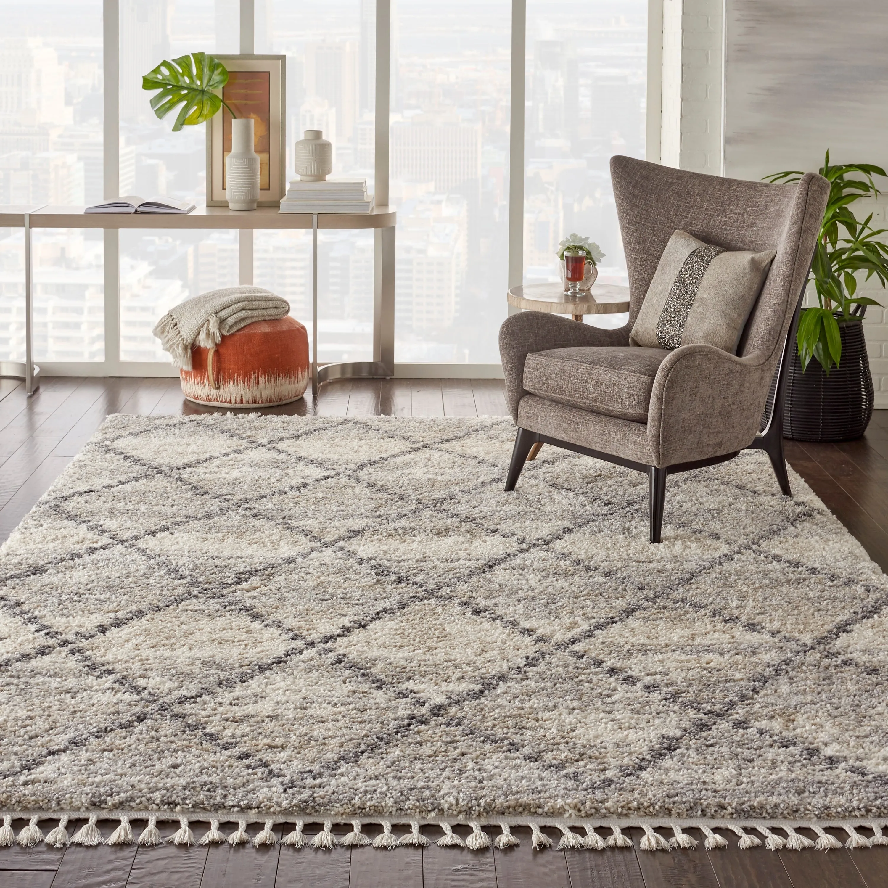 Carson Carrington Hjaltaryd Trellis Shag Area Rug